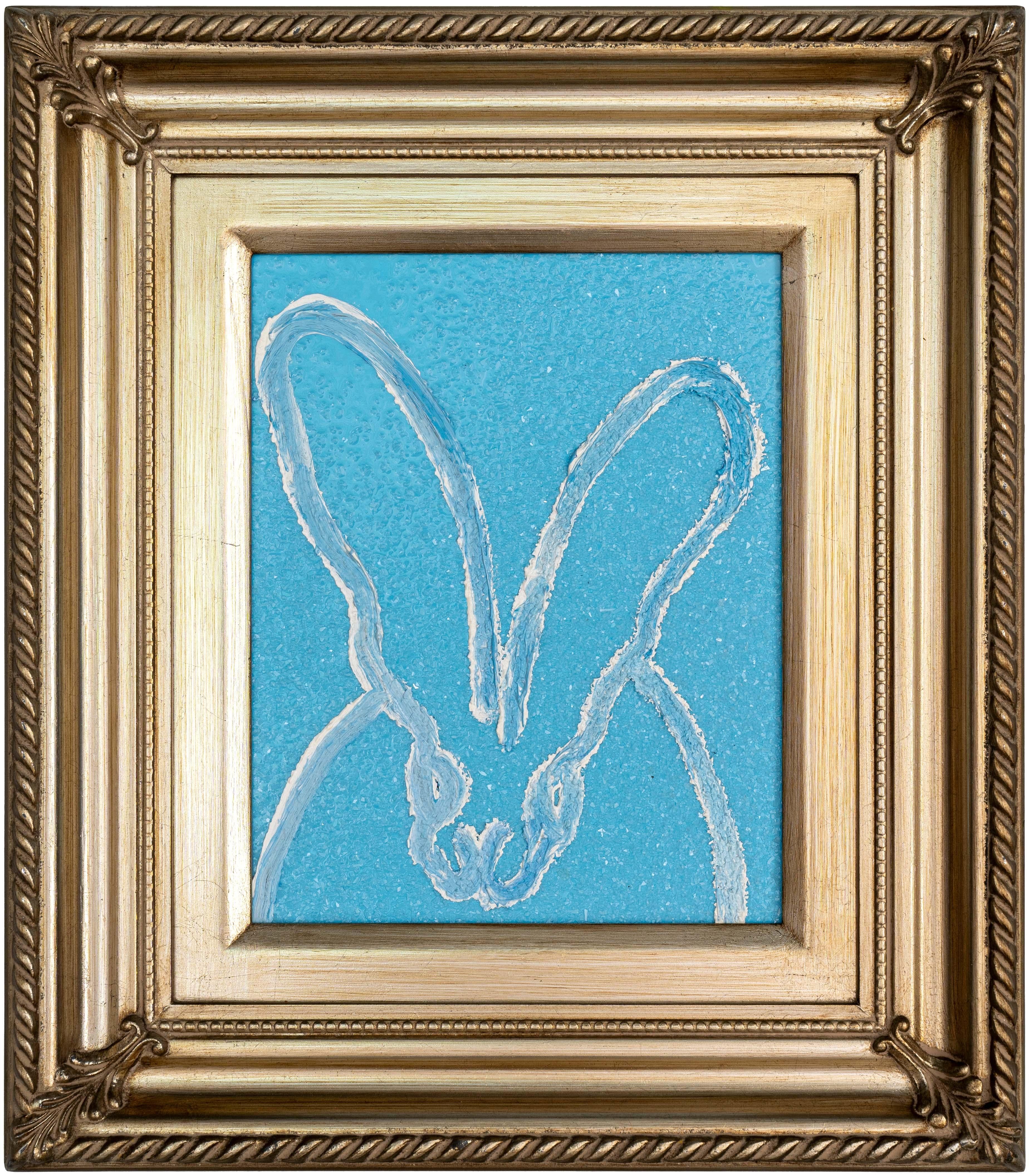 Hunt Slonem "Wave" lapin de poussière à diamant bleu