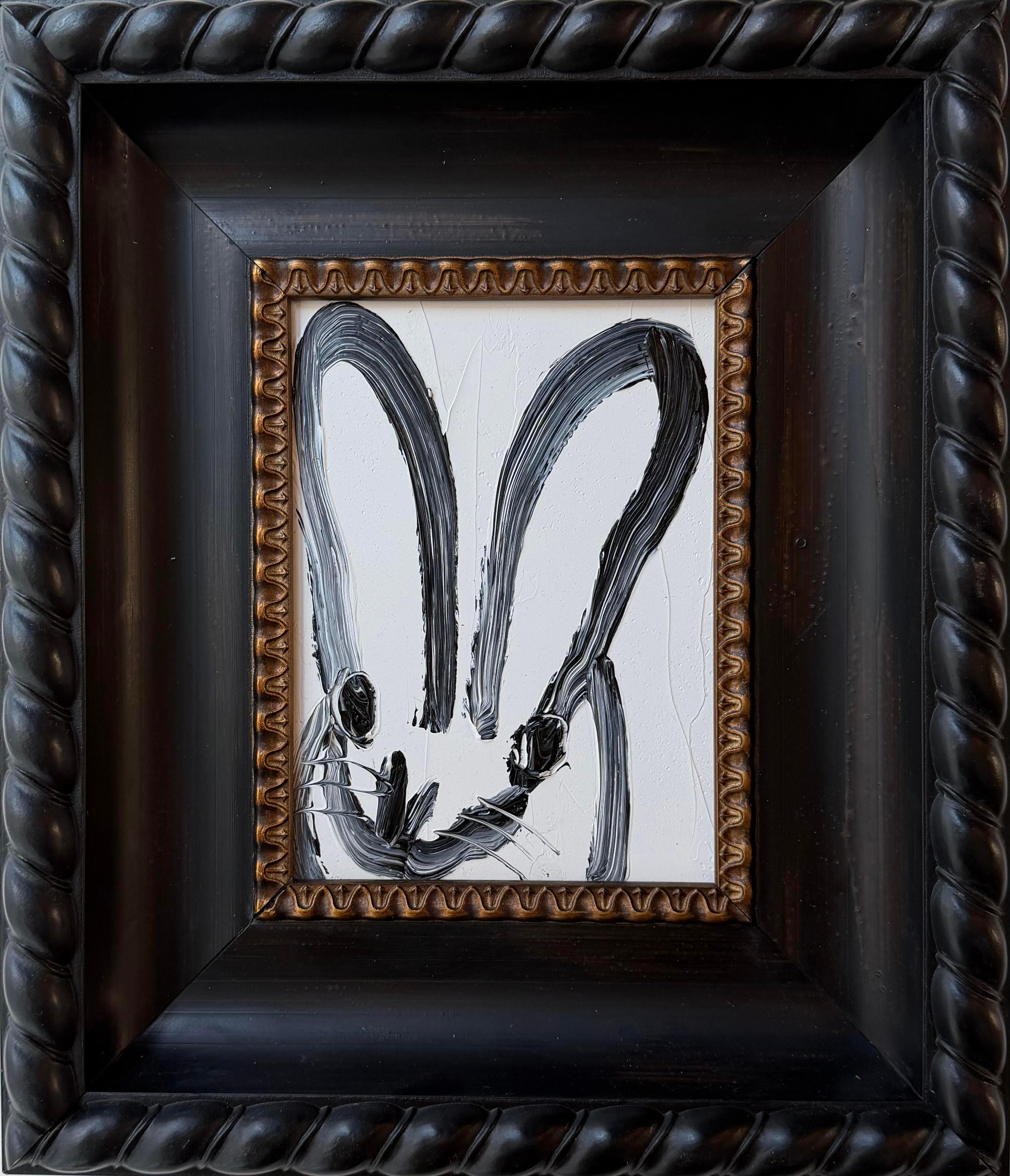 Hunt Slonem "Welch" Black and White Bunny
