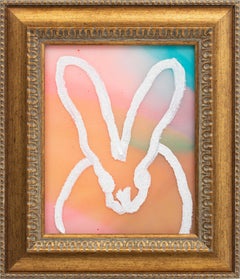 Hunt Slonem "Profilo diamante bianco" Coniglietto