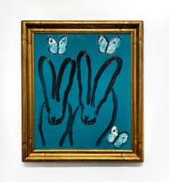 Hunt Slonem "Whydah Caution" Bunnies, Butterflies