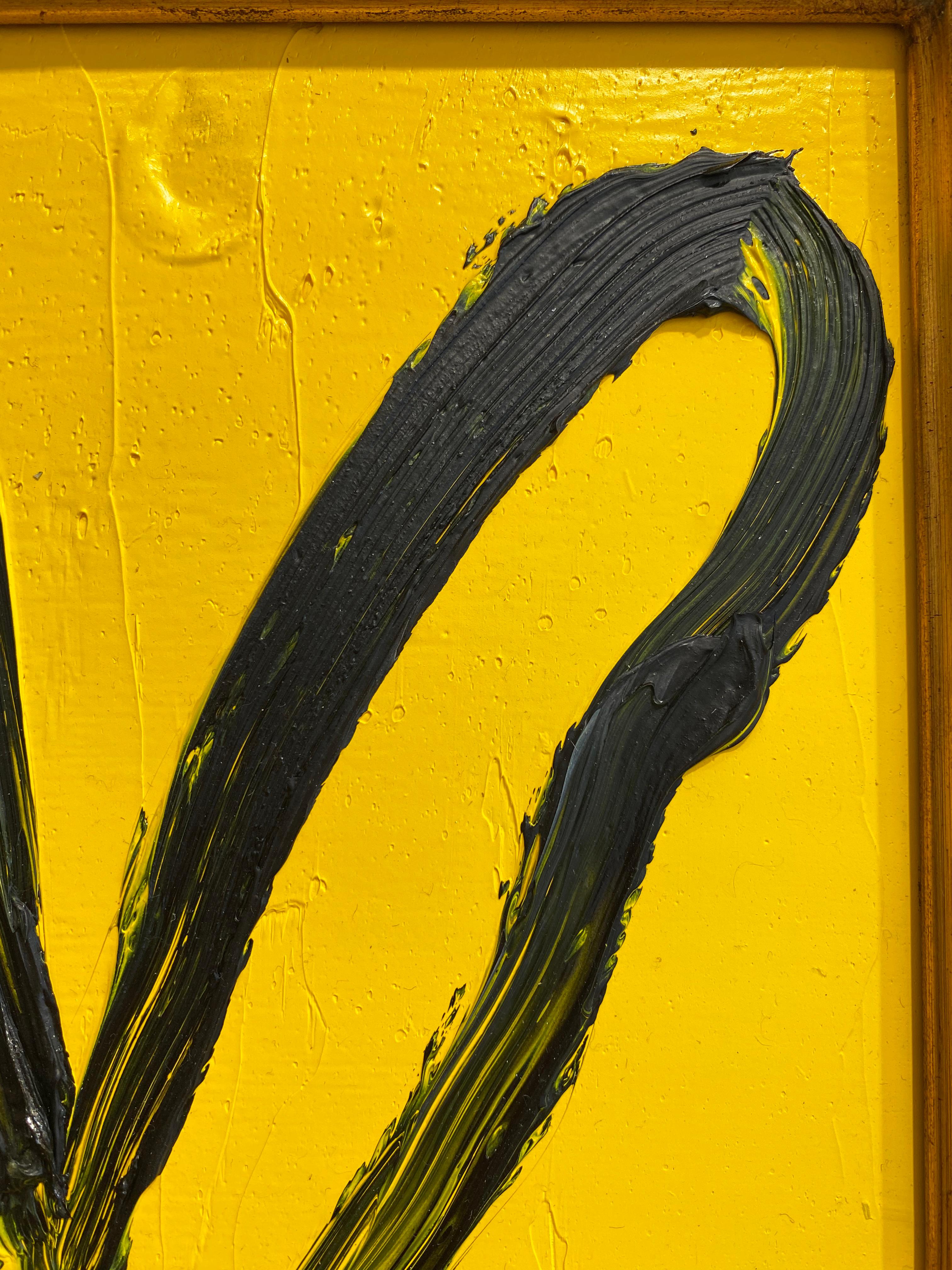 Hunt Slonem Yellow Bunny Oil Painting 'Lauper' 3