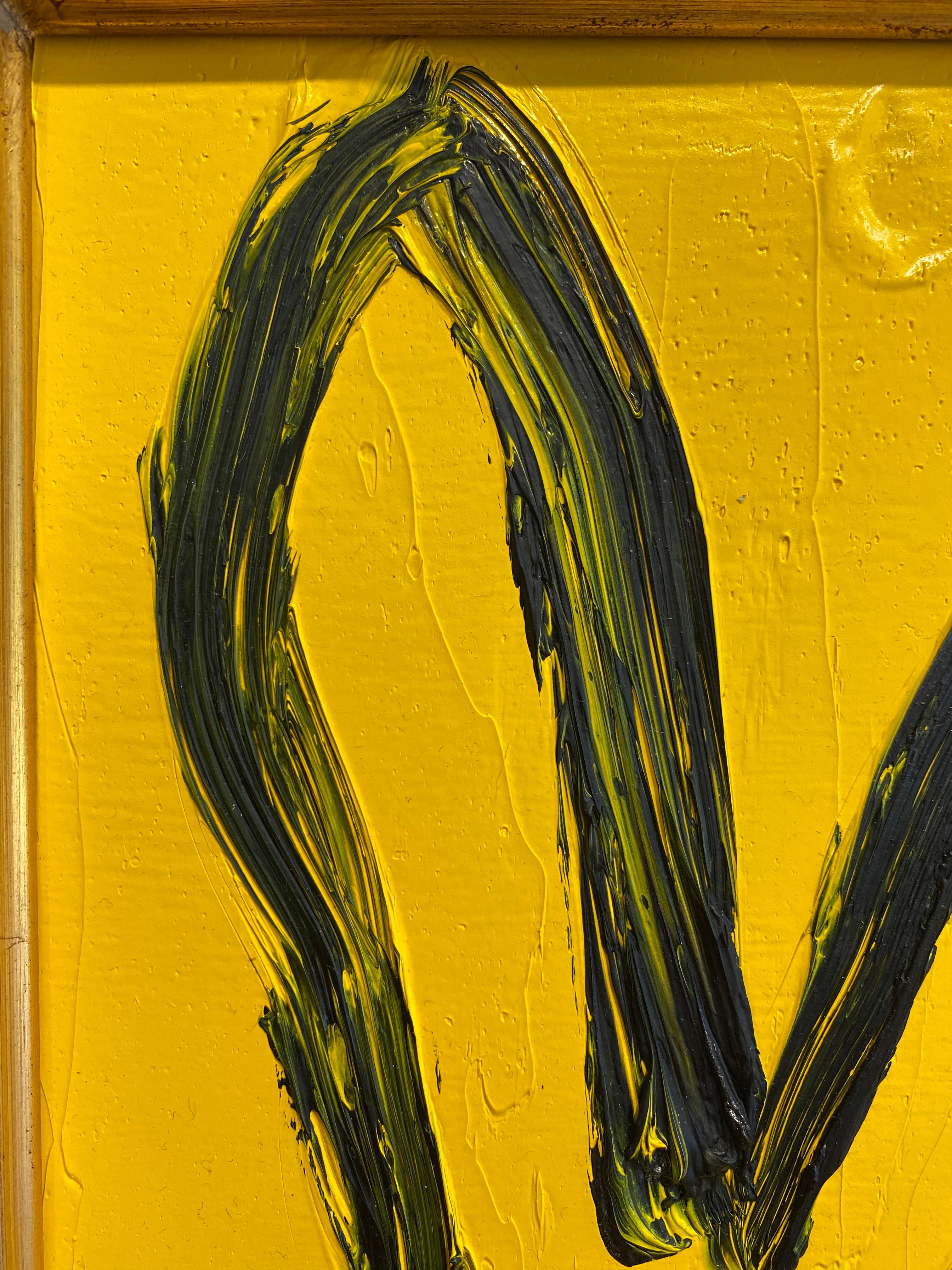 Hunt Slonem Yellow Bunny Oil Painting 'Lauper' 4