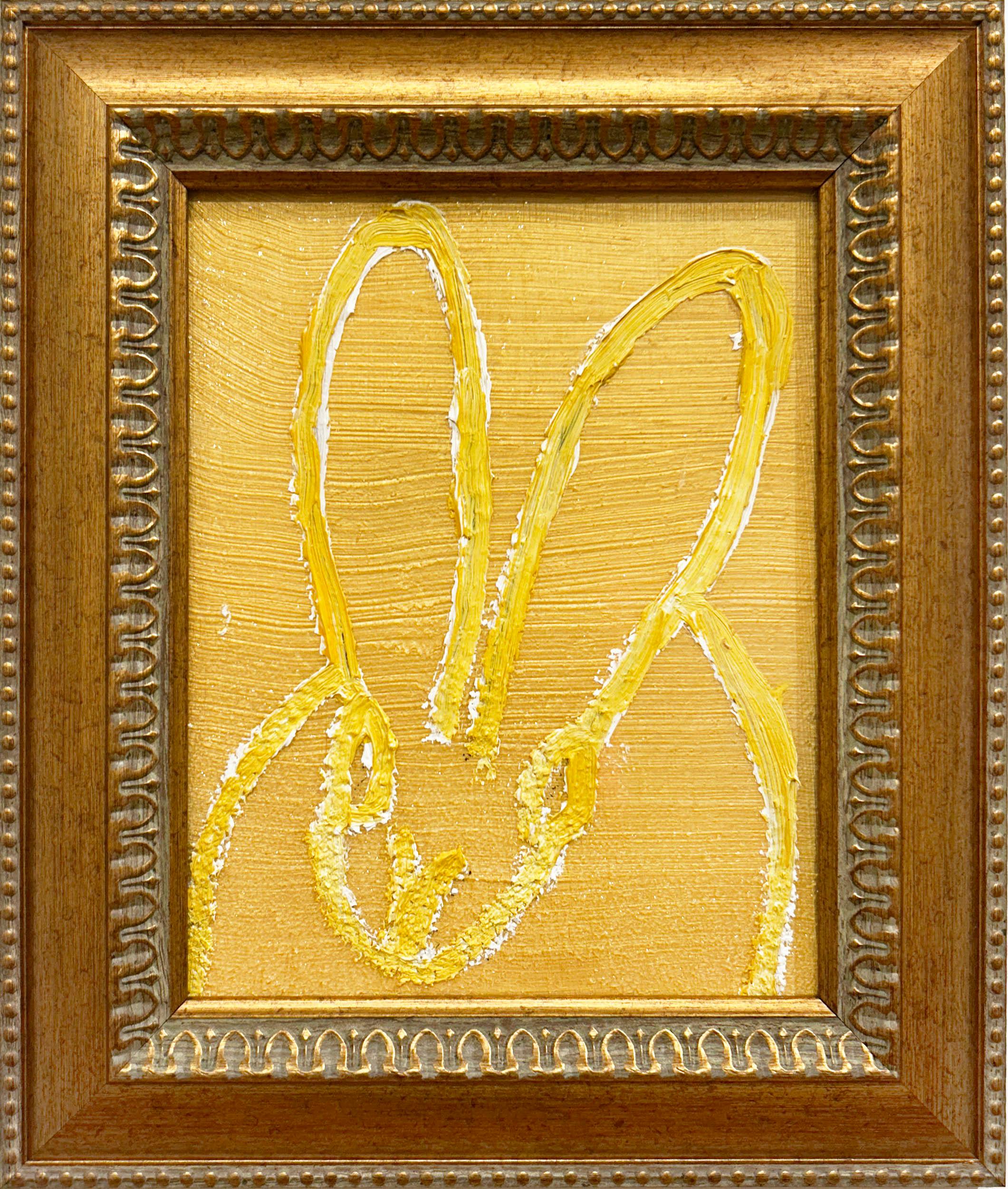 Hunt Slonem "Yellow Diamond Bunny " Original bunny painting in oil