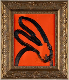 Hunt Slonem's Buntes Bunny-Ölgemälde „Rot“, Gemälde