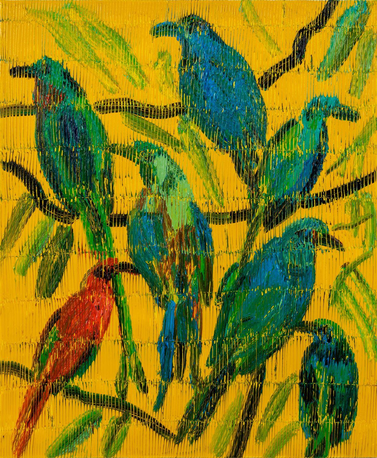 Jagd-Cissa-Fischer – Painting von Hunt Slonem