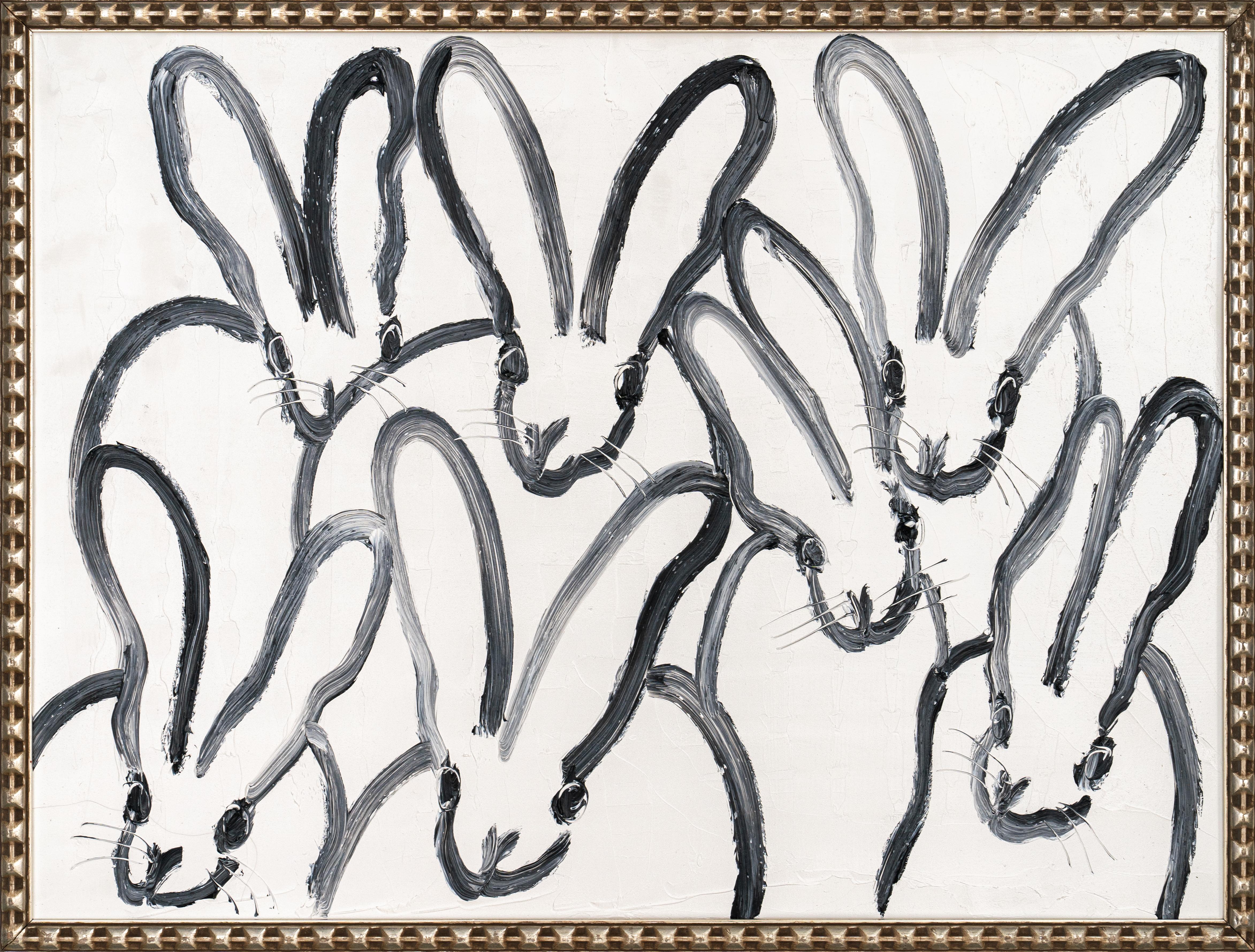 Hutch 7 Hasen – Painting von Hunt Slonem