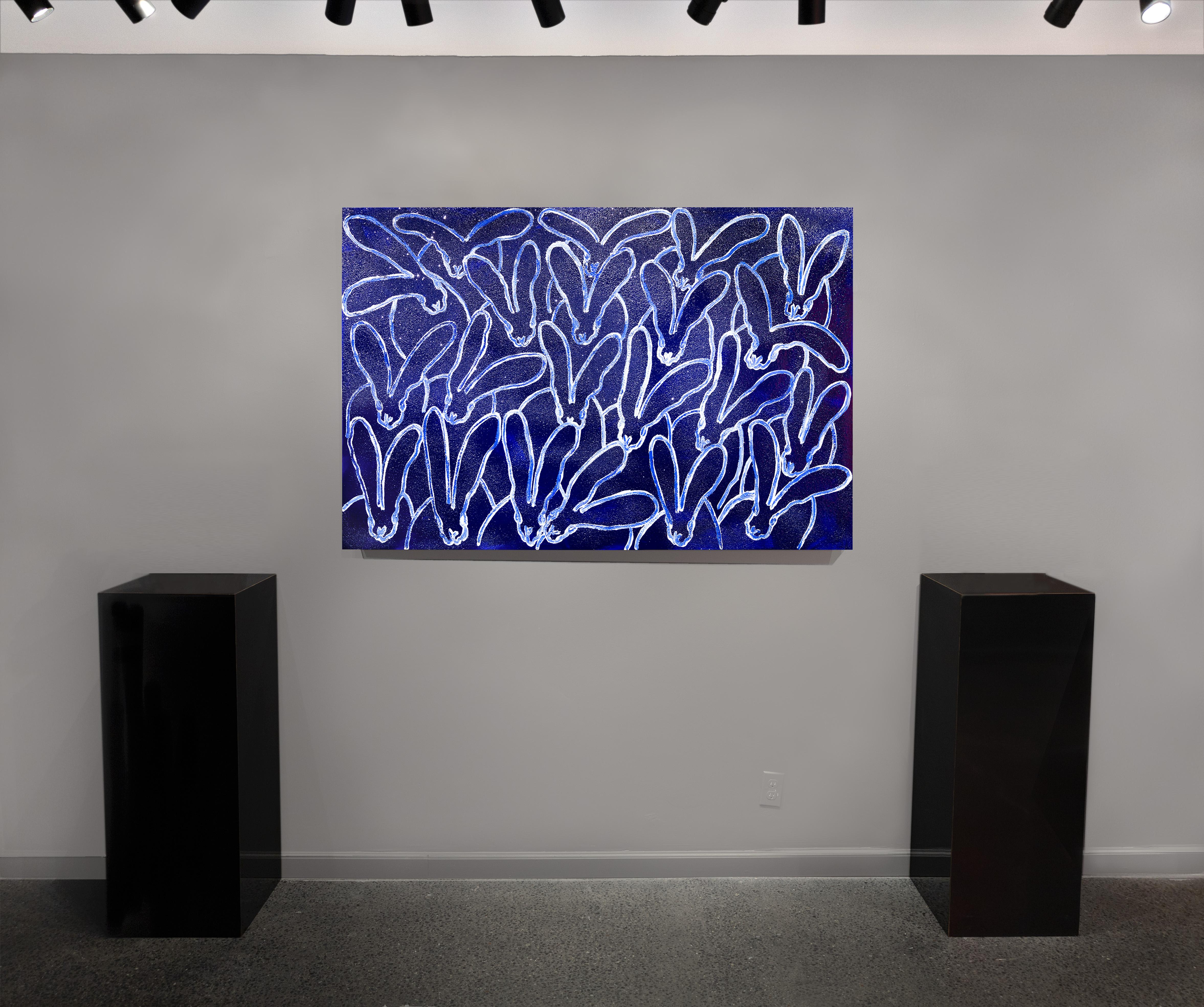 'Hutch in Diamond Dust' Pittura a olio unica con polvere di diamanti, 2024 - Painting di Hunt Slonem