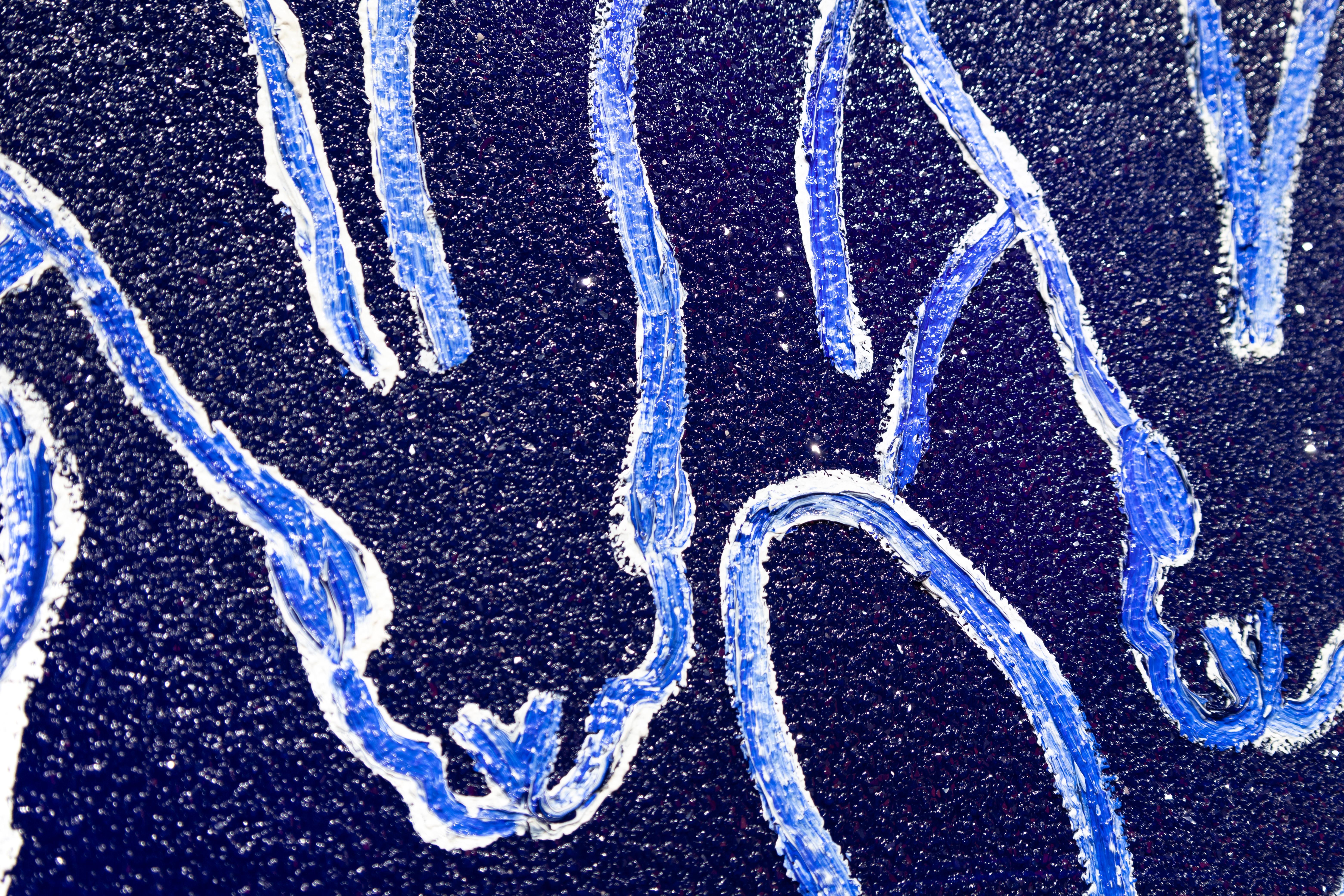 'Hutch in Diamond Dust' Pittura a olio unica con polvere di diamanti, 2024 - Painting Contemporaneo di Hunt Slonem