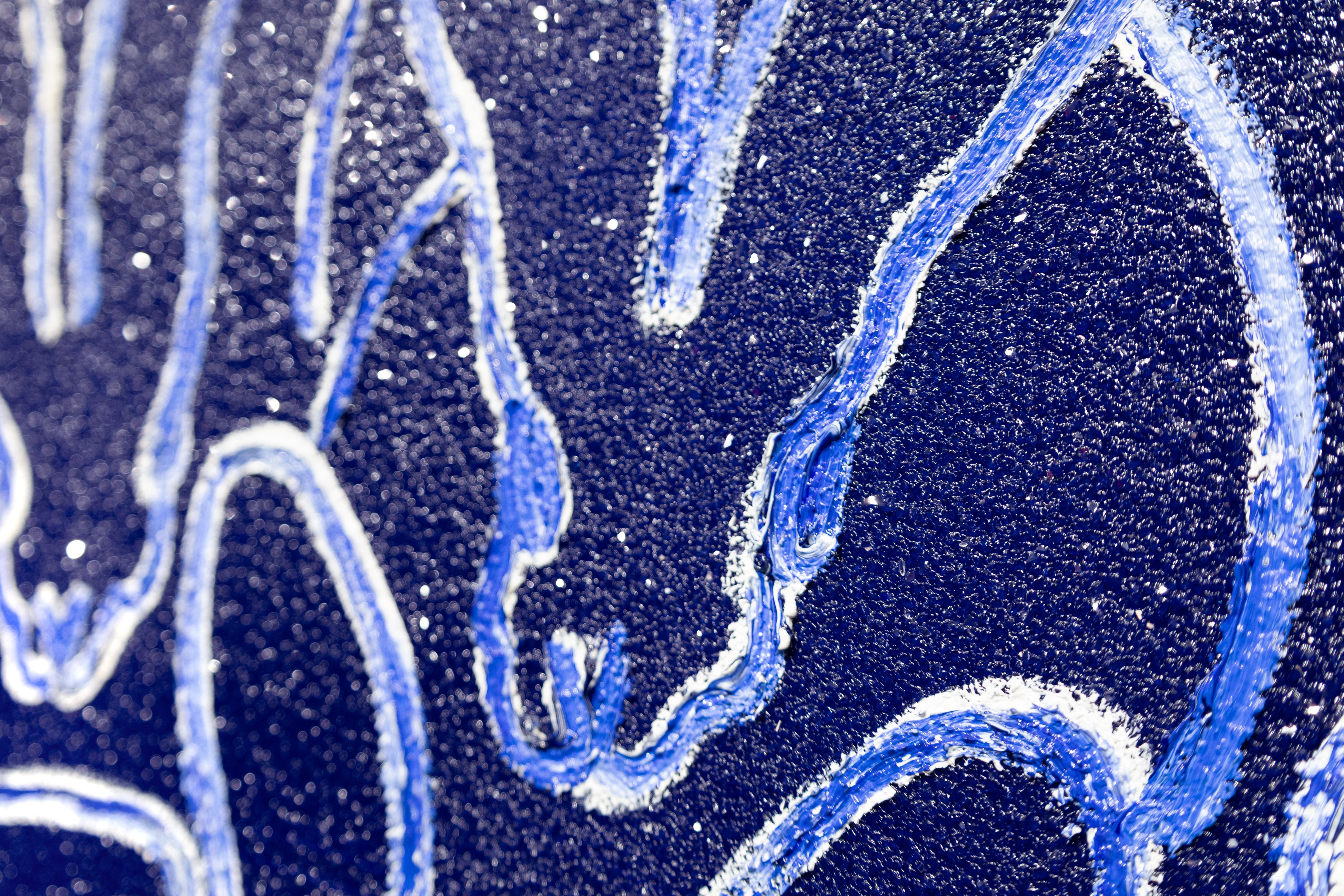 'Hutch in Diamond Dust' Pittura a olio unica con polvere di diamanti, 2024 - Animal Painting Marrone di Hunt Slonem