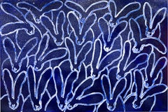 'Hutch in Diamond Dust' Pittura a olio unica con polvere di diamanti, 2024