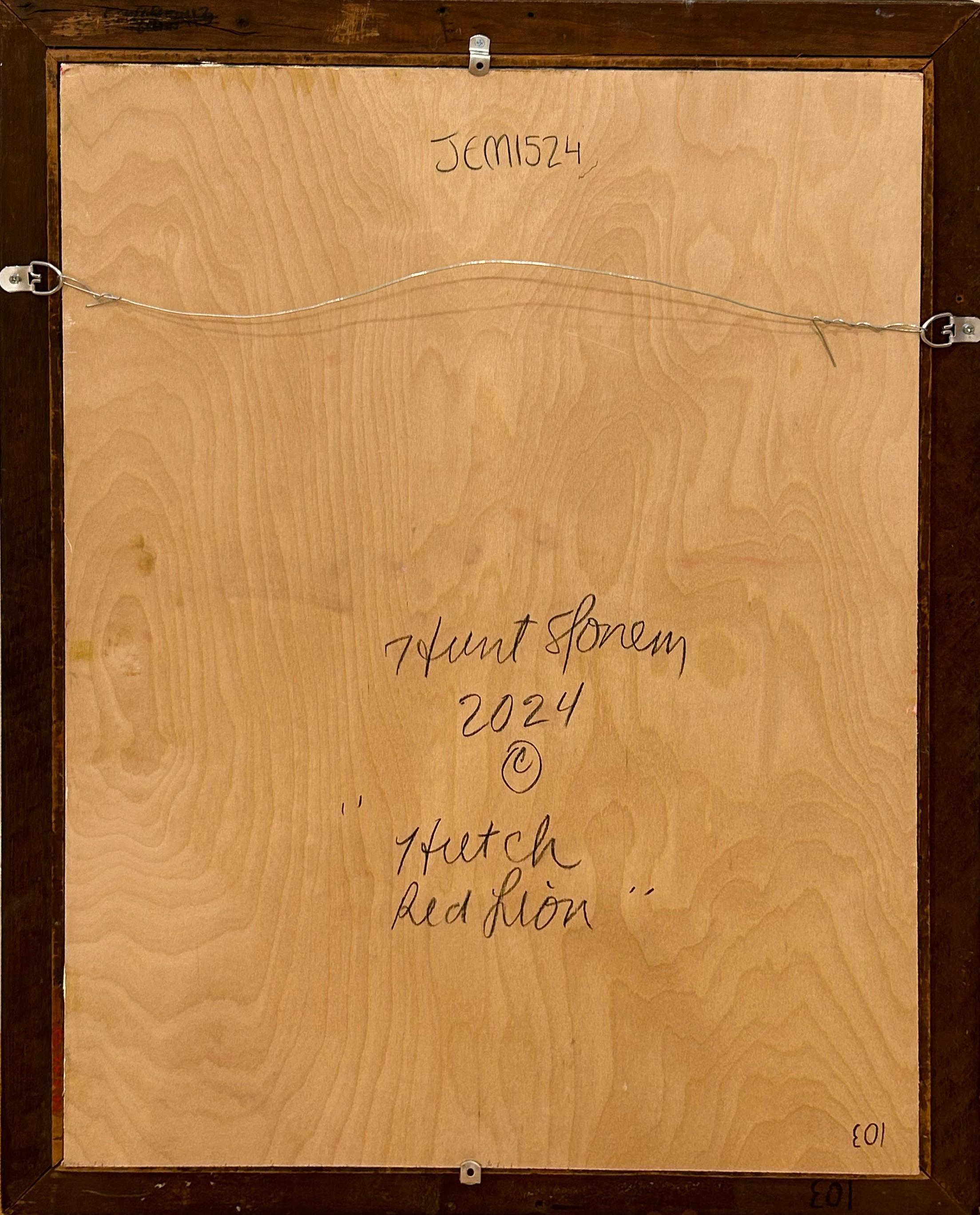 Artist:  Slonem, Hunt
Title: Hutch Red Lion
Date:  2024
Medium:  Oil on Wood
Unframed Dimensions:  28