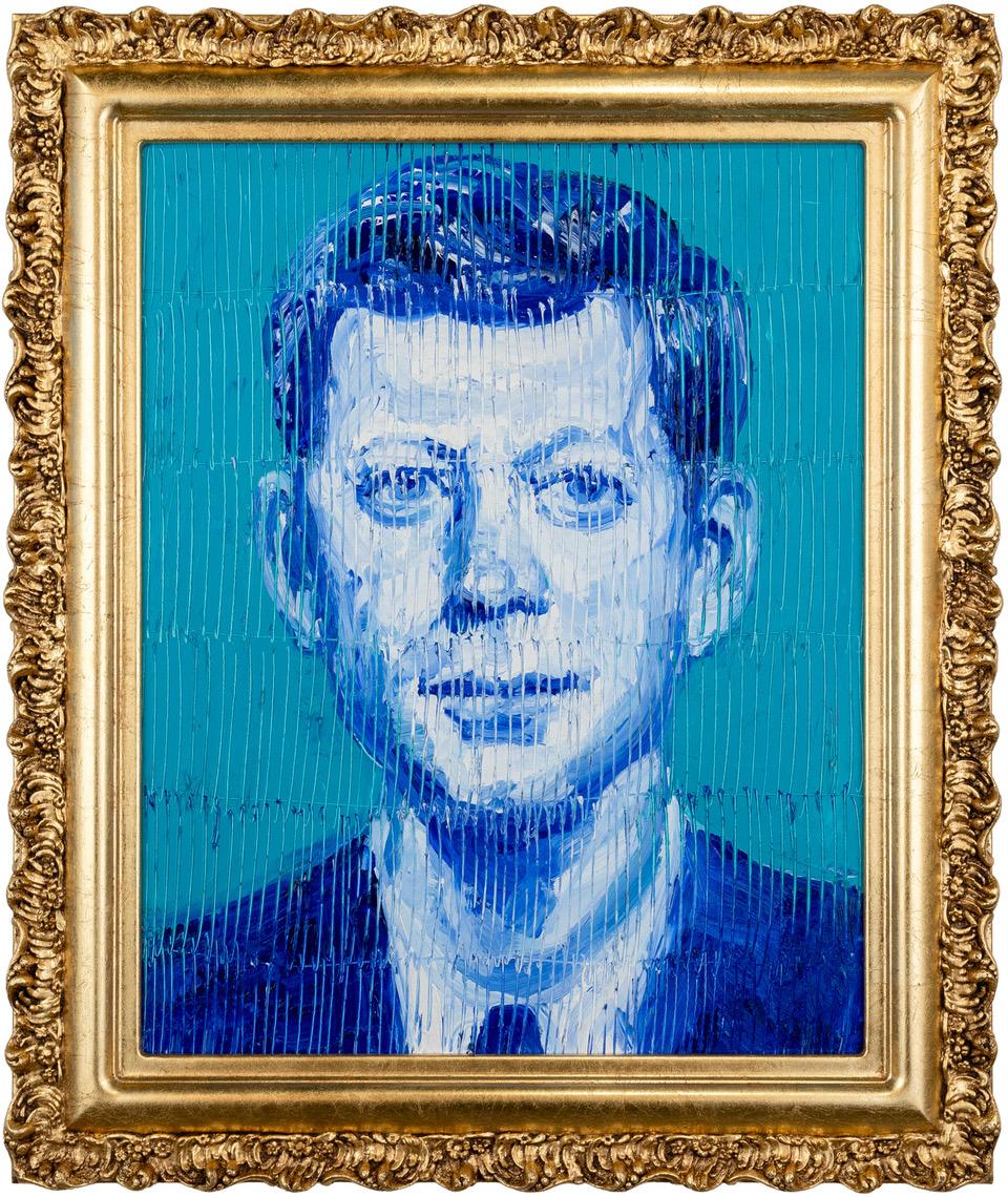Hunt Slonem Portrait Painting – JFK