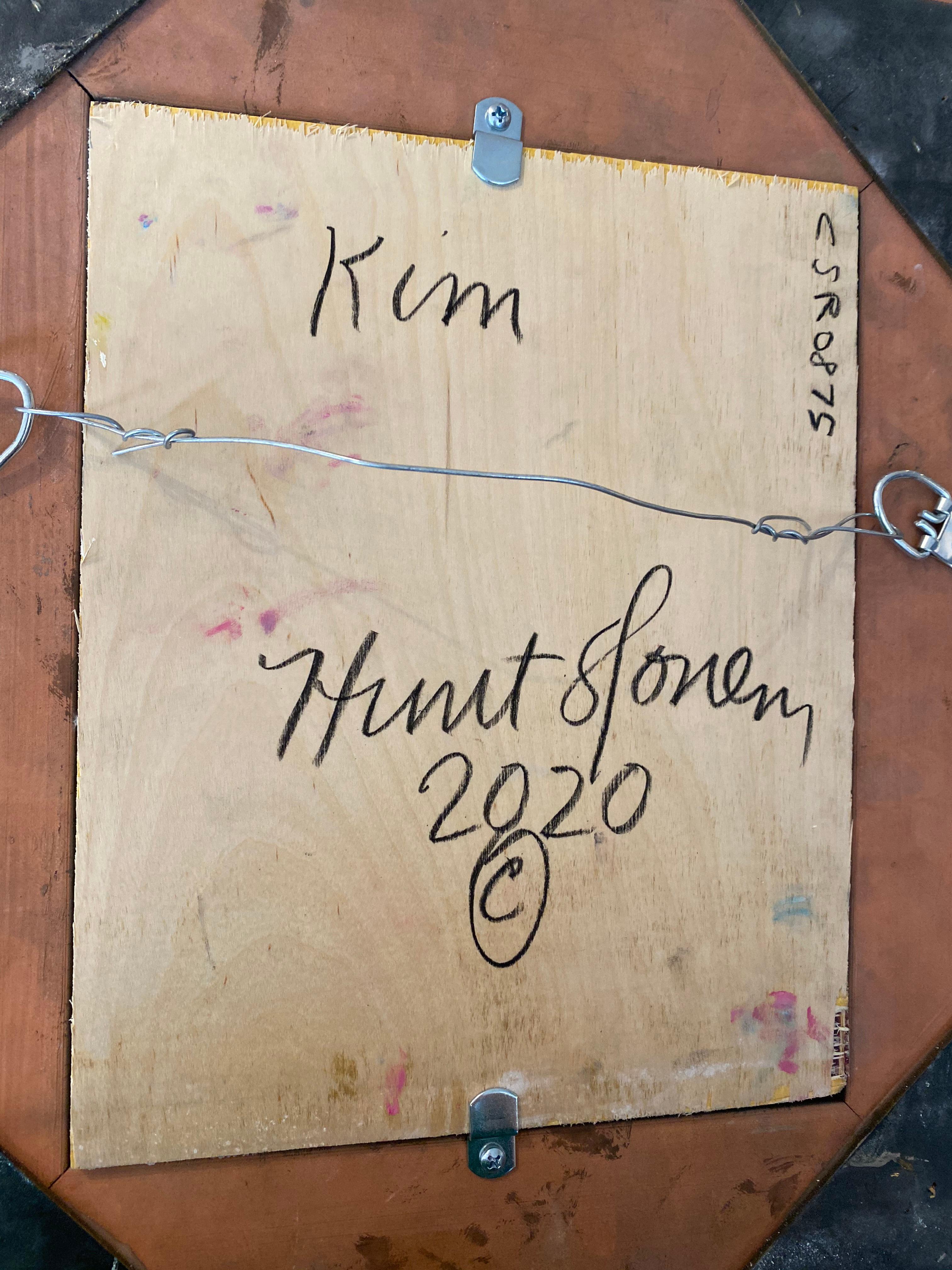 A. Kim - coniglietto gestuale verde e nero di Hunt Slonem in vendita 3