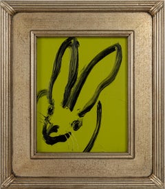 Kim- green and black gestural bunny by Hunt Slonem