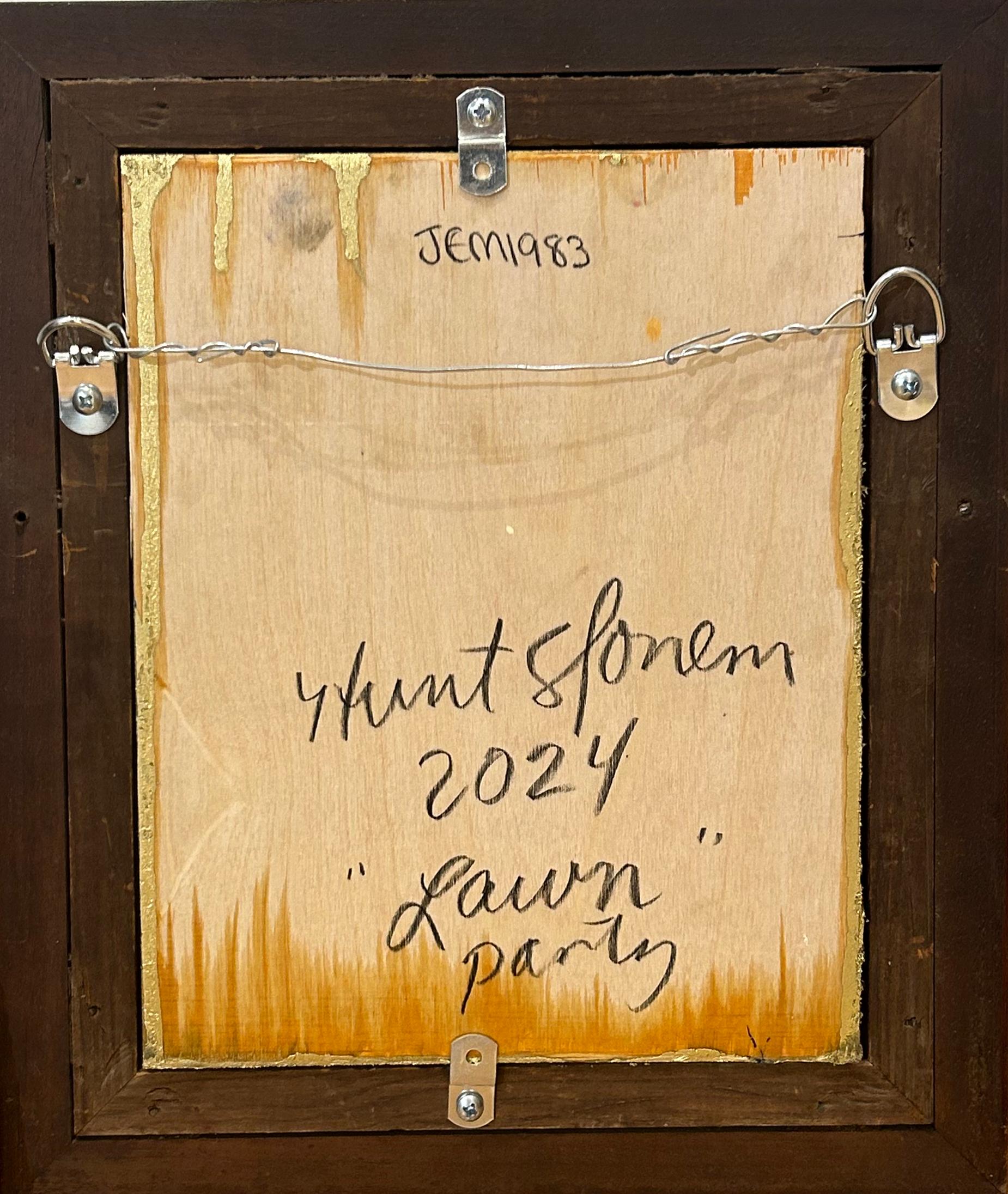 Künstler:  Slonem, Hunt
Titel:  Rasen-Party
Datum:  2024
Medium:  Öl auf Holz
Ungerahmt Abmessungen:  10
