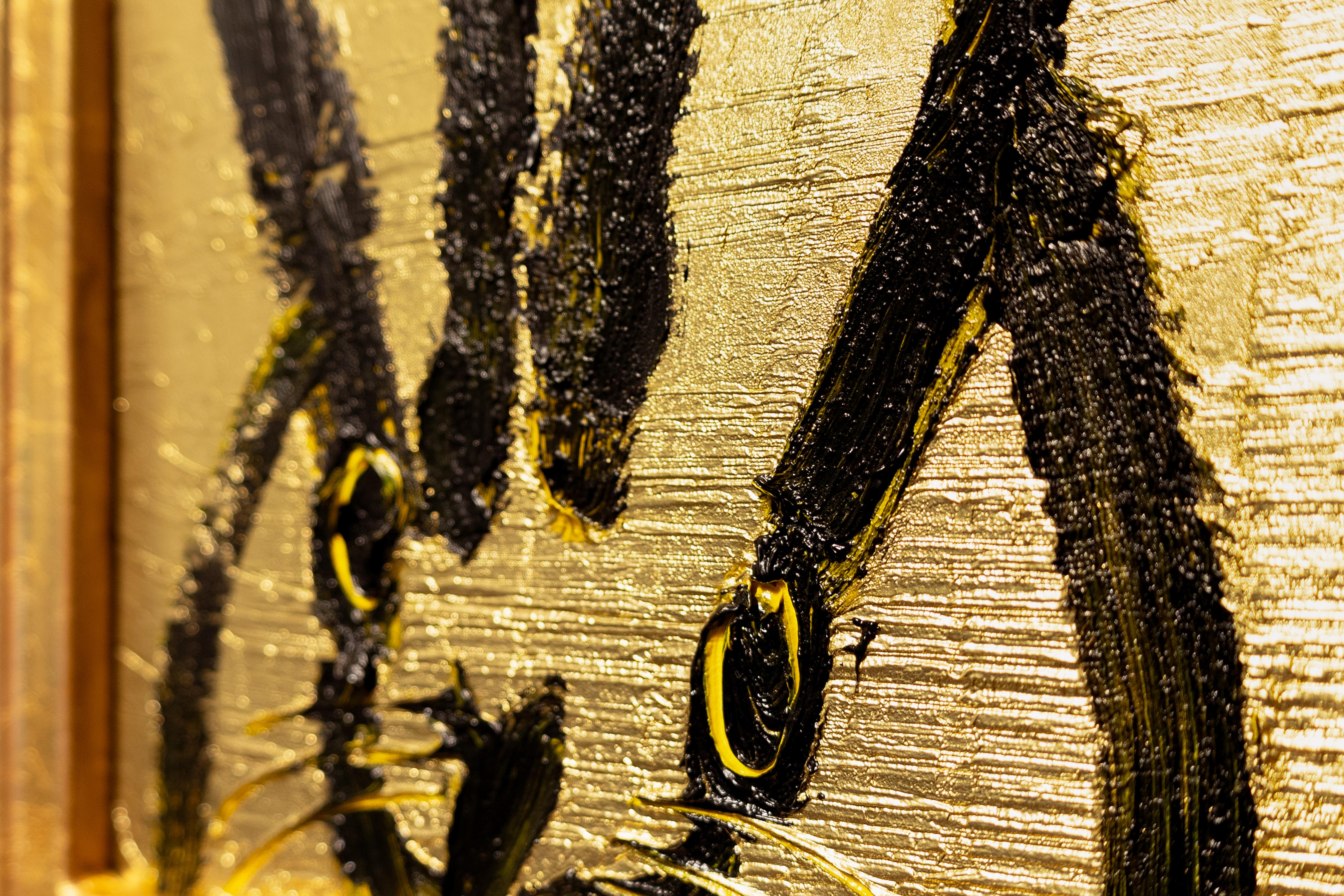 Pittura ad olio unica 'Leon - Animal Painting Marrone di Hunt Slonem