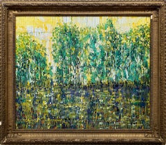 "Madewood Bayou" Blue Yellow & Green toned Landscape Contemporary Oil Painting
