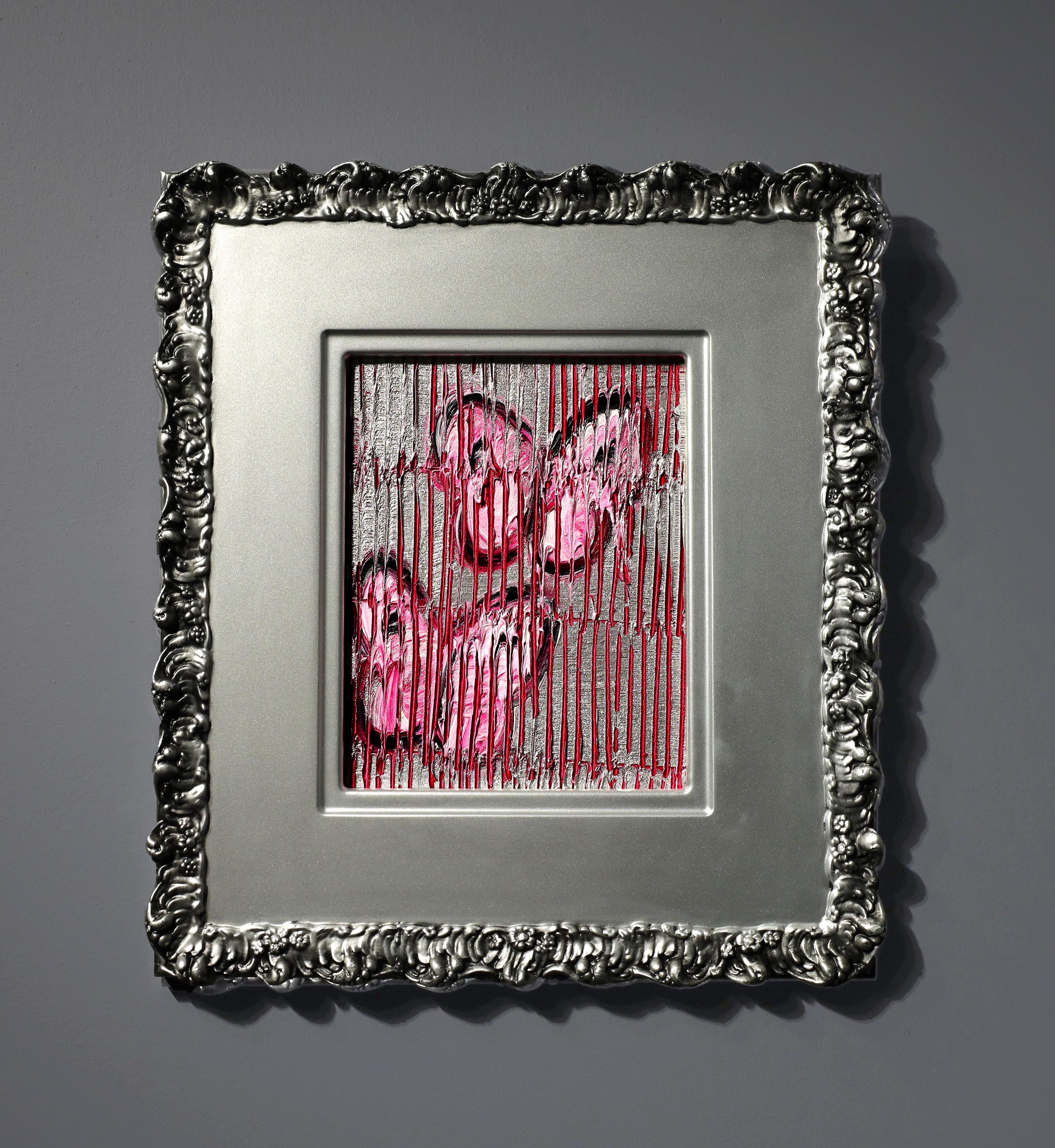 'Majenta Ascension' è un dipinto gestuale di Hunt Slonem dedicato alle farfalle. Le farfalle si trovano in tutto il corpus di opere neo-espressioniste di Slonem. Lo sfondo del dipinto è di un brillante argento metallico, in contrasto con le ali