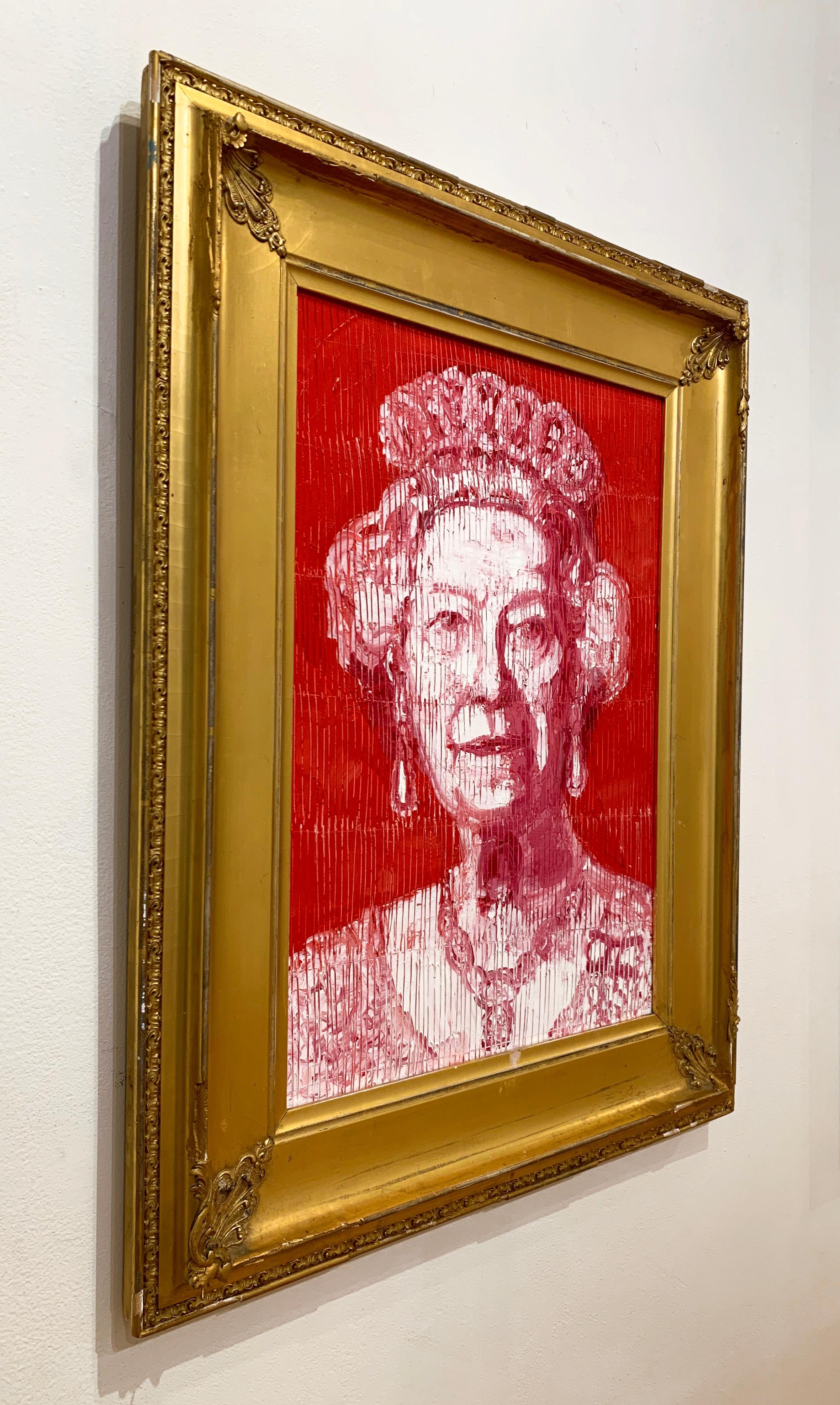 Artist:  Slonem, Hunt
Title:  Her Majesty
Series:  Majesty
Date:  2020
Medium:  Oil on wood
Unframed Dimensions:  21
