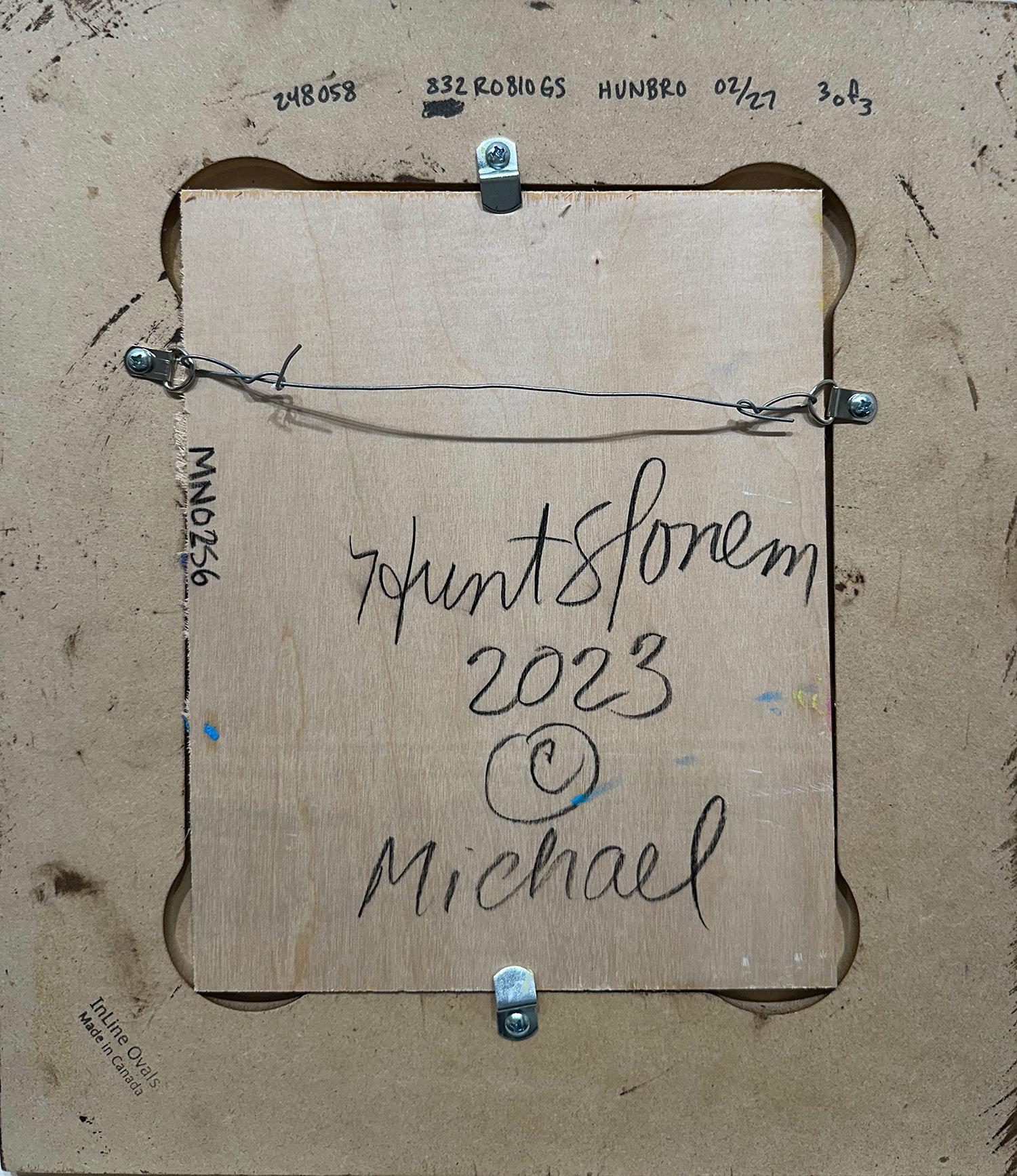 „Michael“ Schwarzer Hase auf weißem Hintergrund, Ölgemälde auf Holzplatte, gerahmt im Angebot 9
