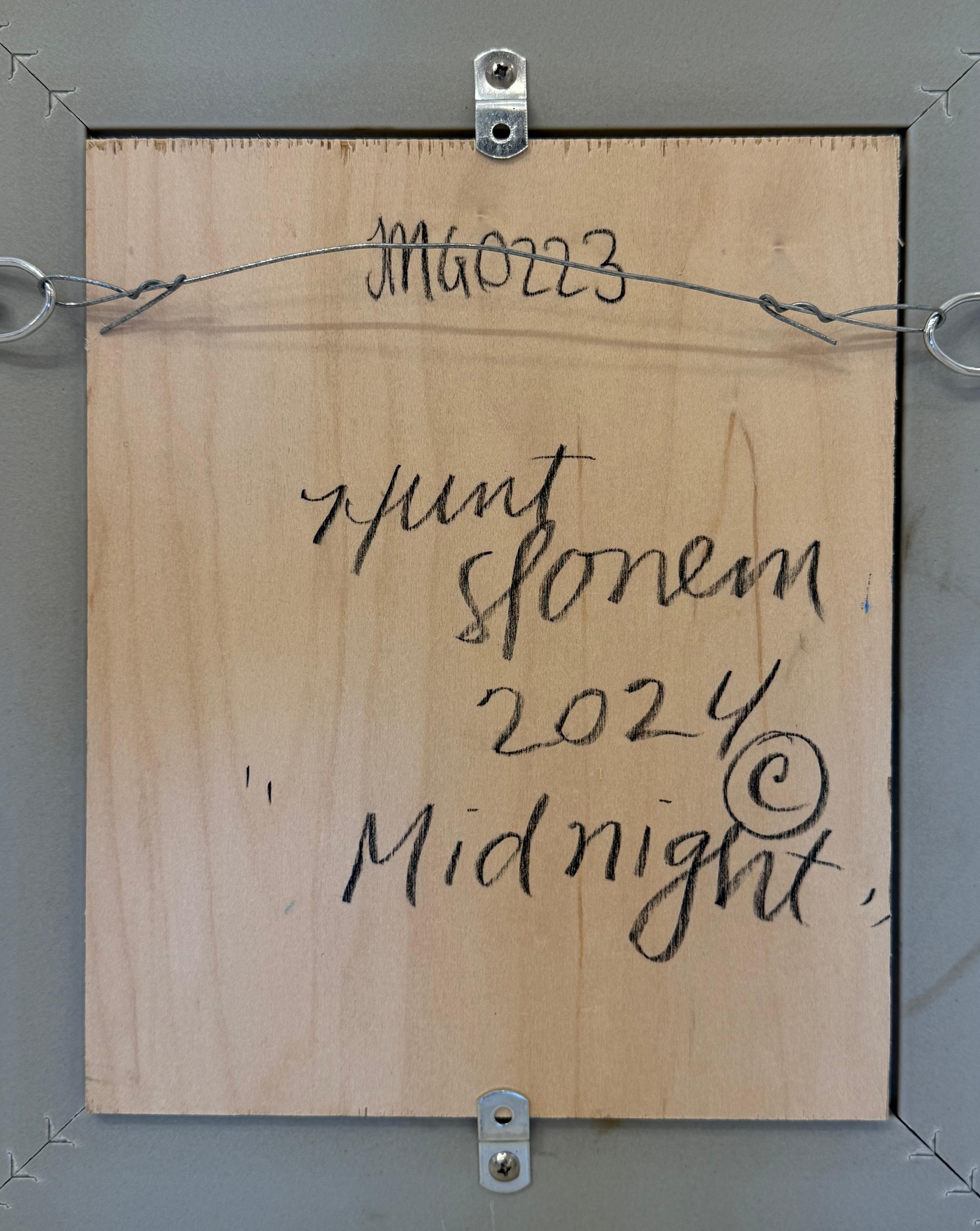Artist:  Slonem, Hunt
Title:  Midnight
Series:  Bunnies
Date:  2024
Medium:  Oil on wood
Unframed Dimensions:  10