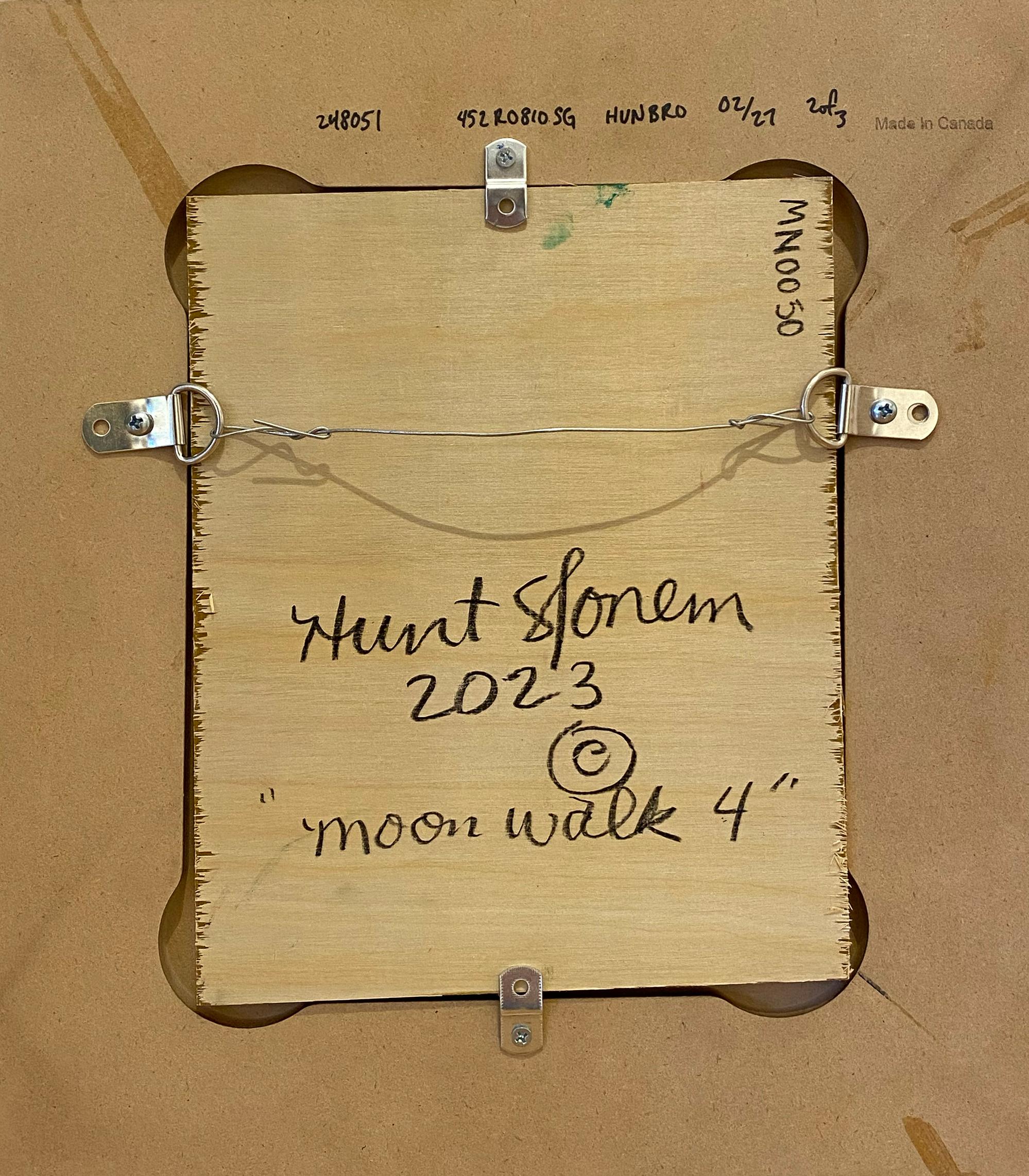 Artist:  Slonem, Hunt
Title:  Moon Walk 4
Date:  2023
Medium:  Oil, Acrylic and Diamond Dust on Wood
Unframed Dimensions:  10