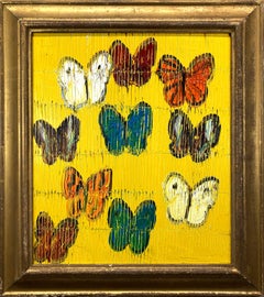 "Morning Flight Belle Terre" Butterflies on Yellow Background with Scoring