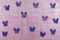 Morphos New Space "Butterfly Painting" Colorful Butterflies Blue and Silver