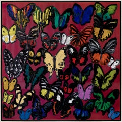 "New Swallowtails" Butterflies Oil, Resin, and Acrylic On Canvas Framed