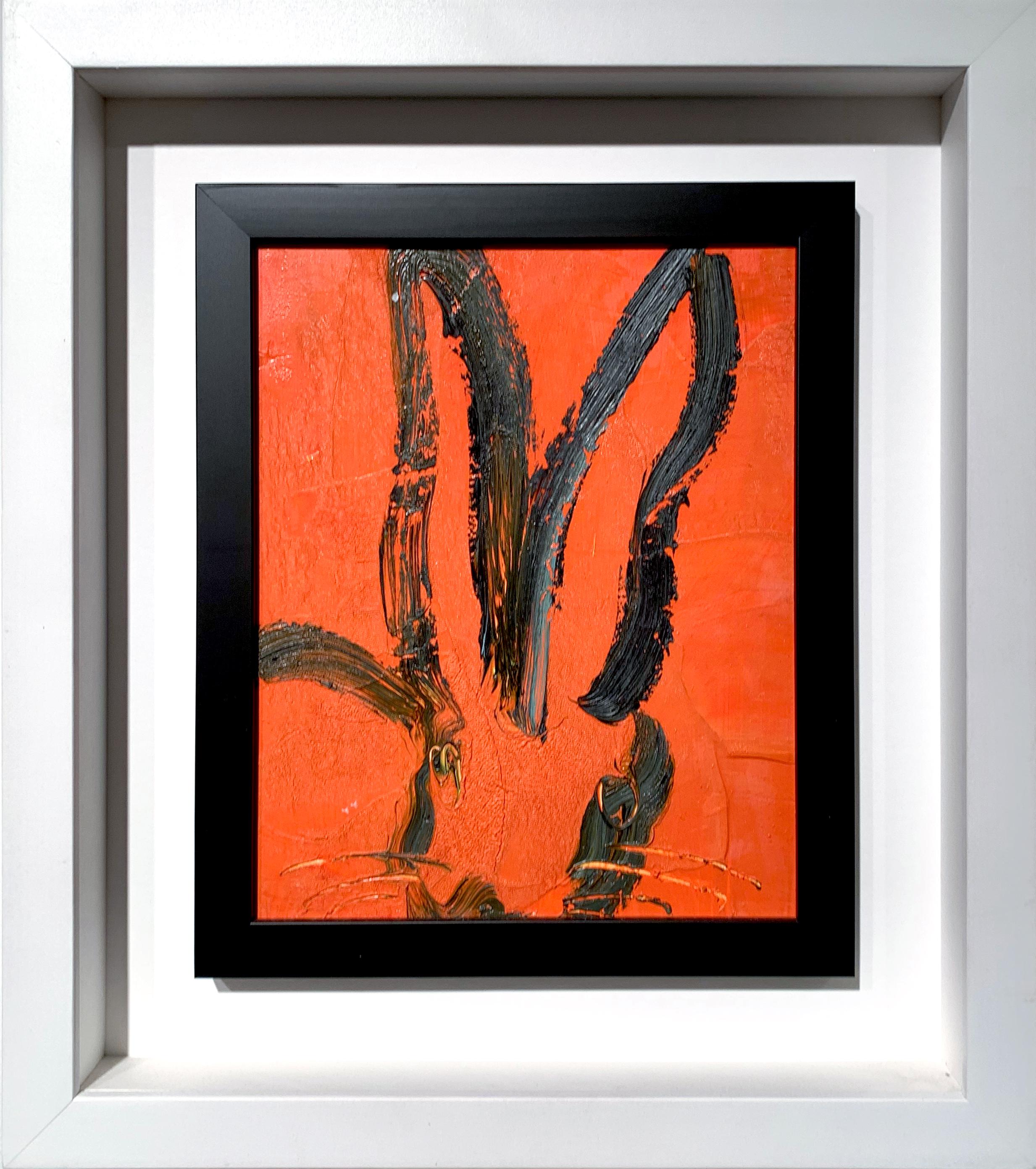 Hunt Slonem Animal Painting - Orange Bunny