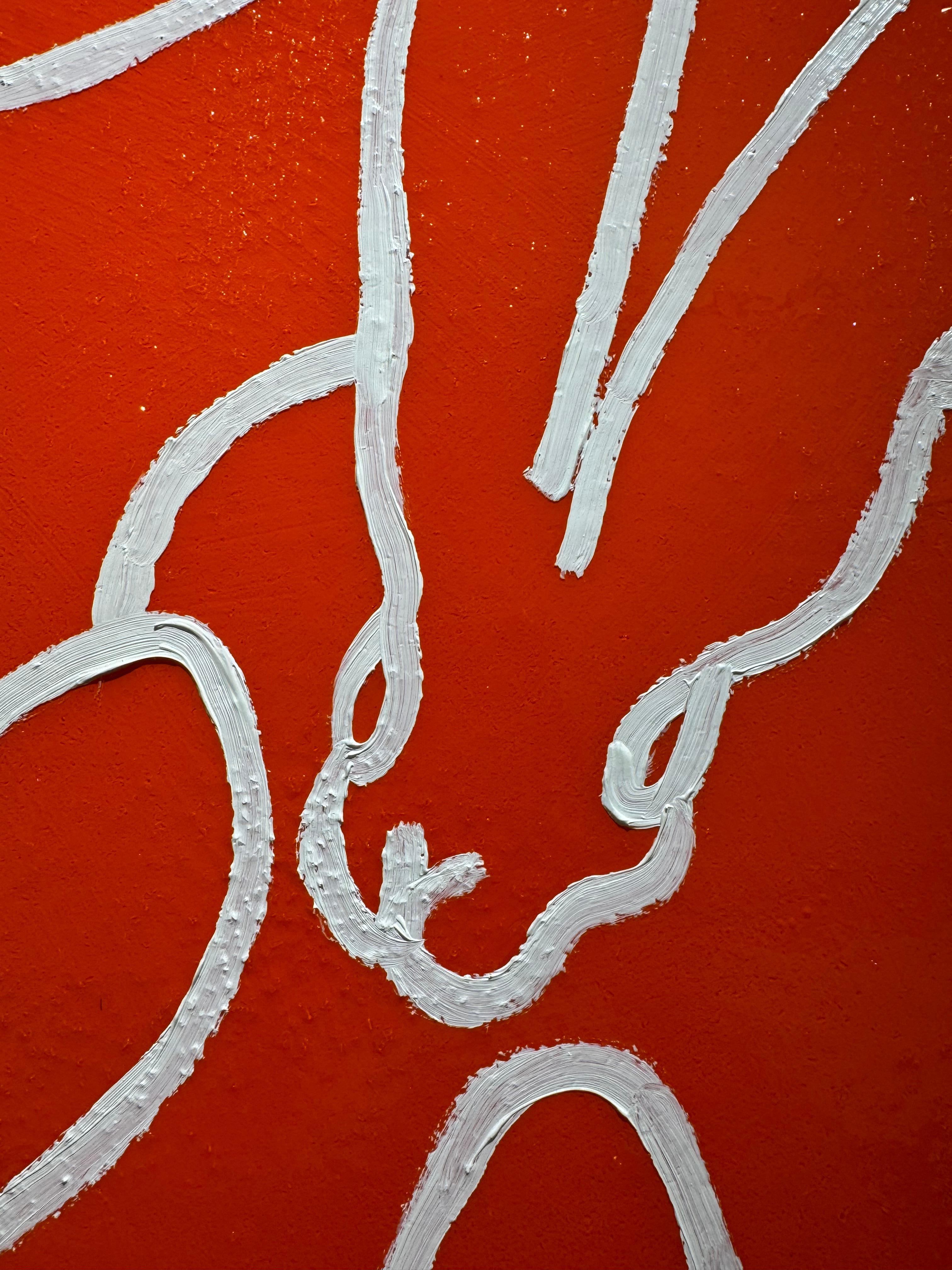 Orange Diamond II - Brown Animal Painting by Hunt Slonem