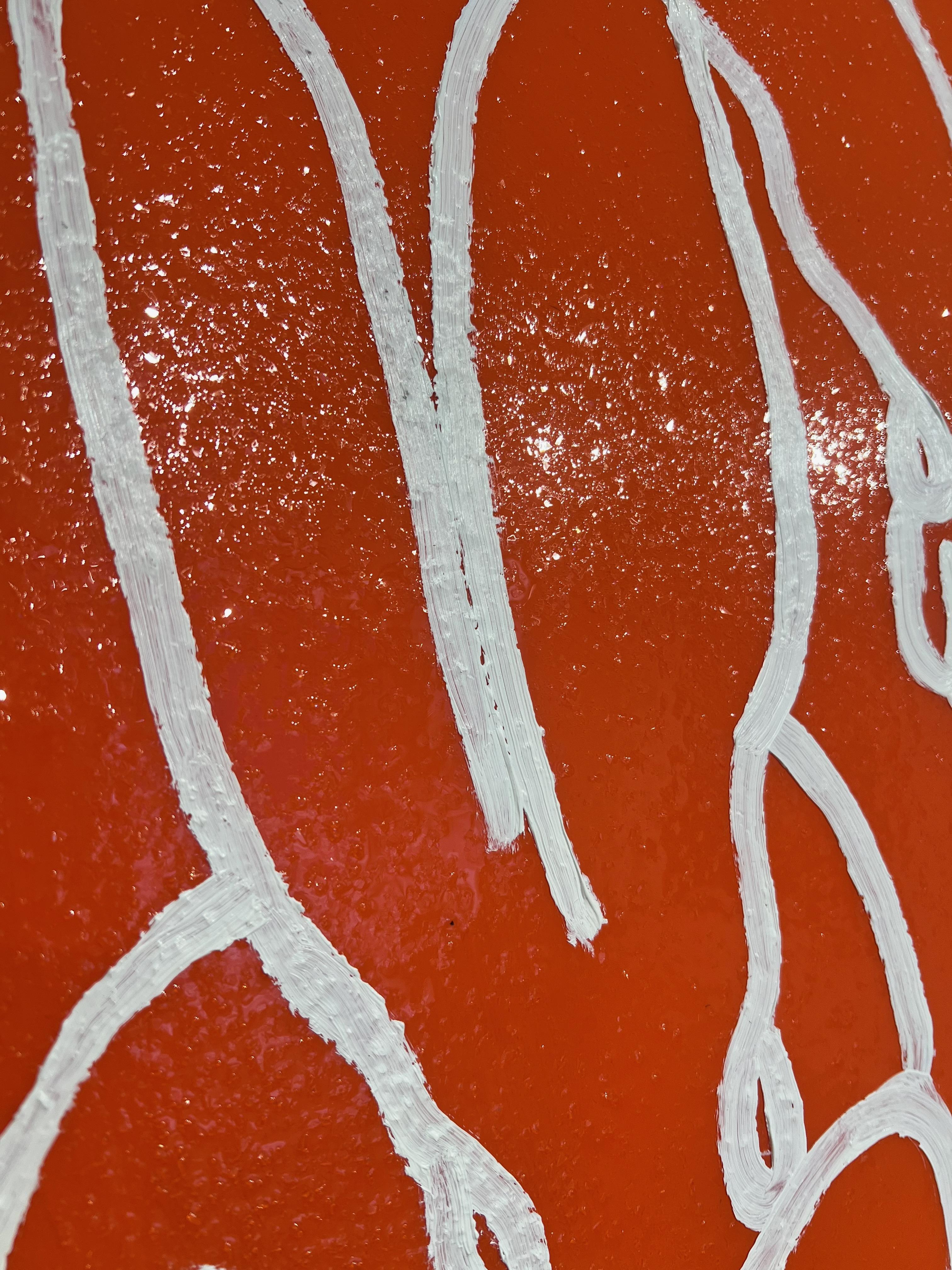 Orange Diamond II - Painting by Hunt Slonem