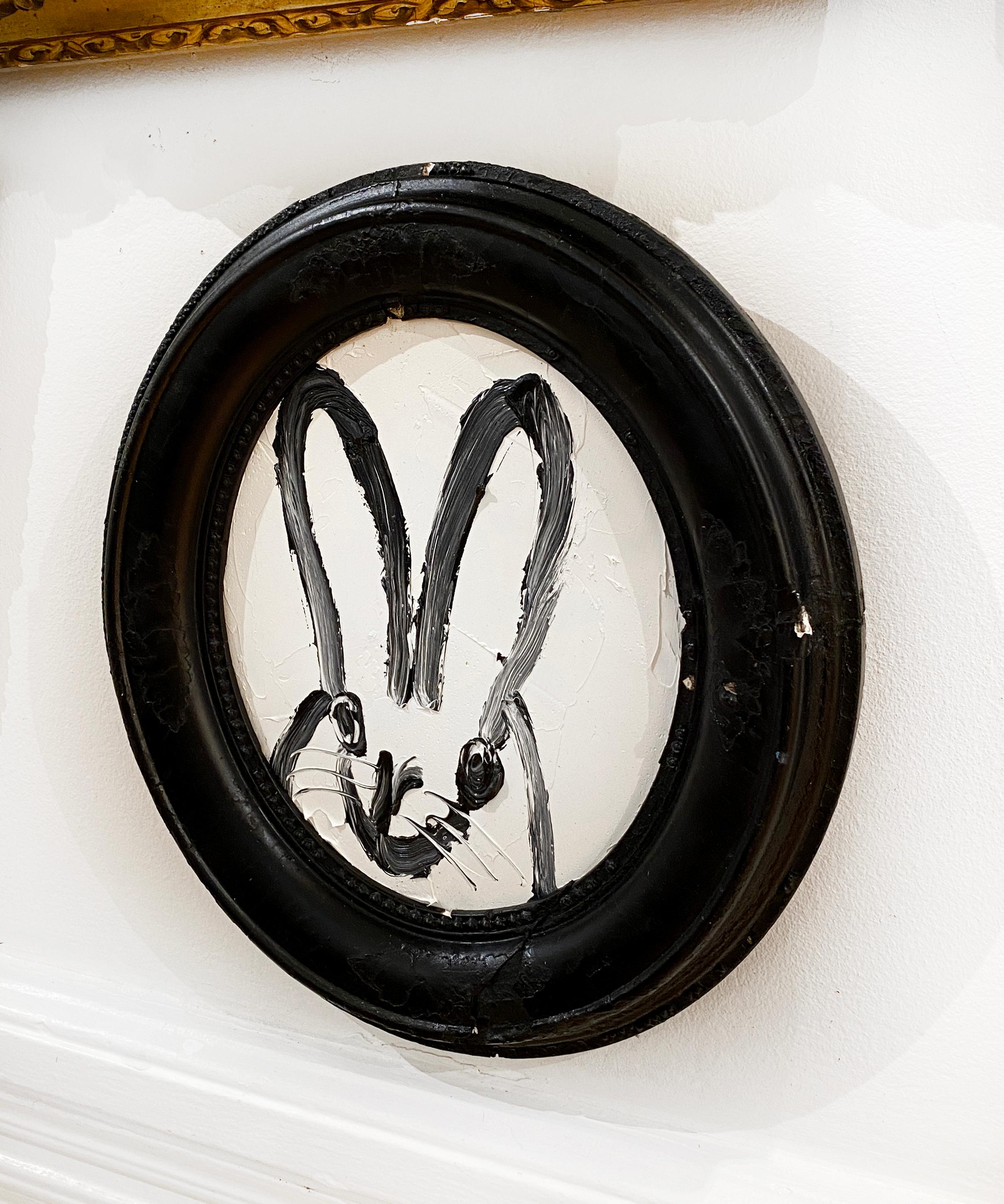 Oval Bunny - Contemporary Painting by Hunt Slonem