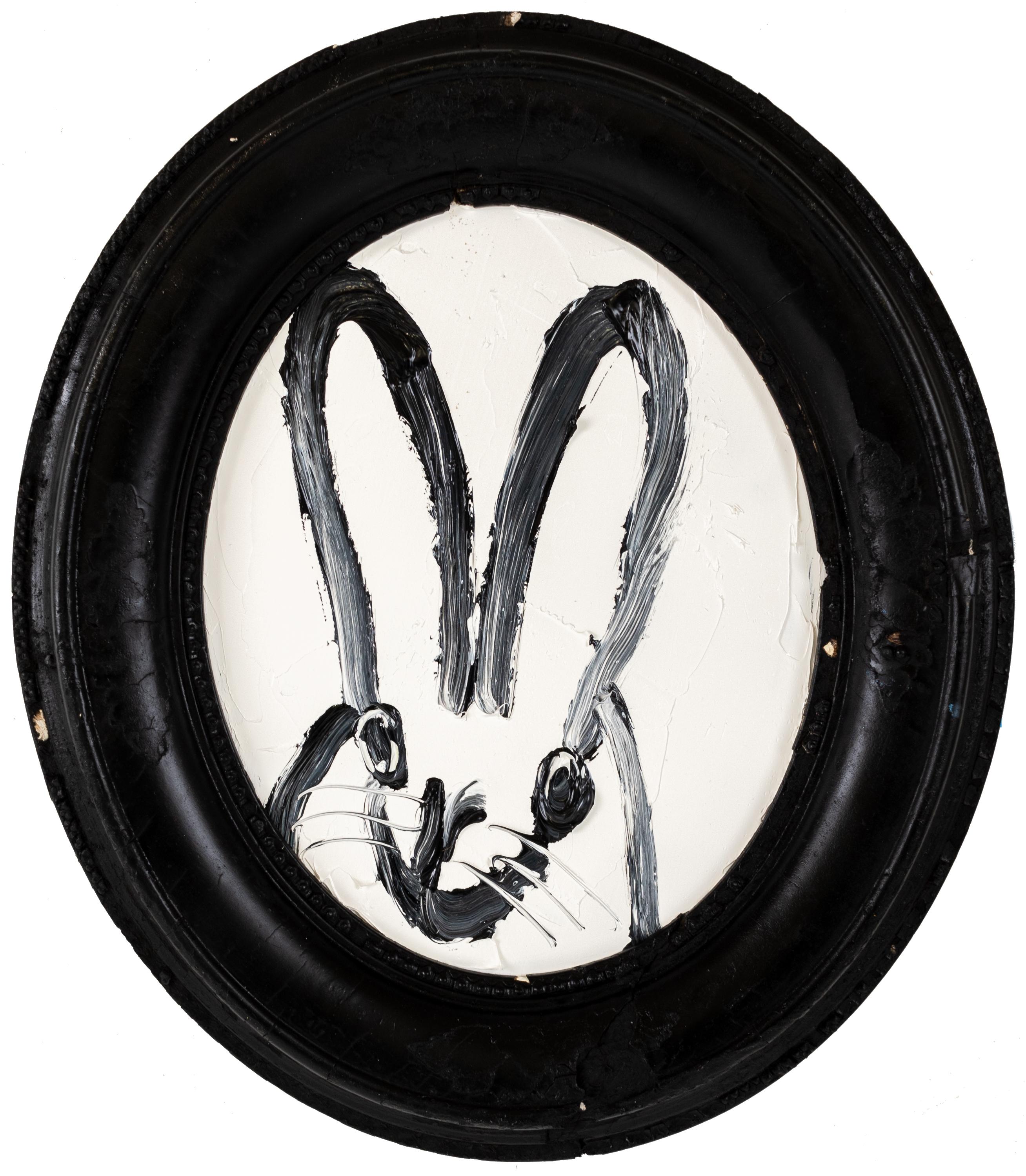 Hunt Slonem Animal Painting - Oval Bunny