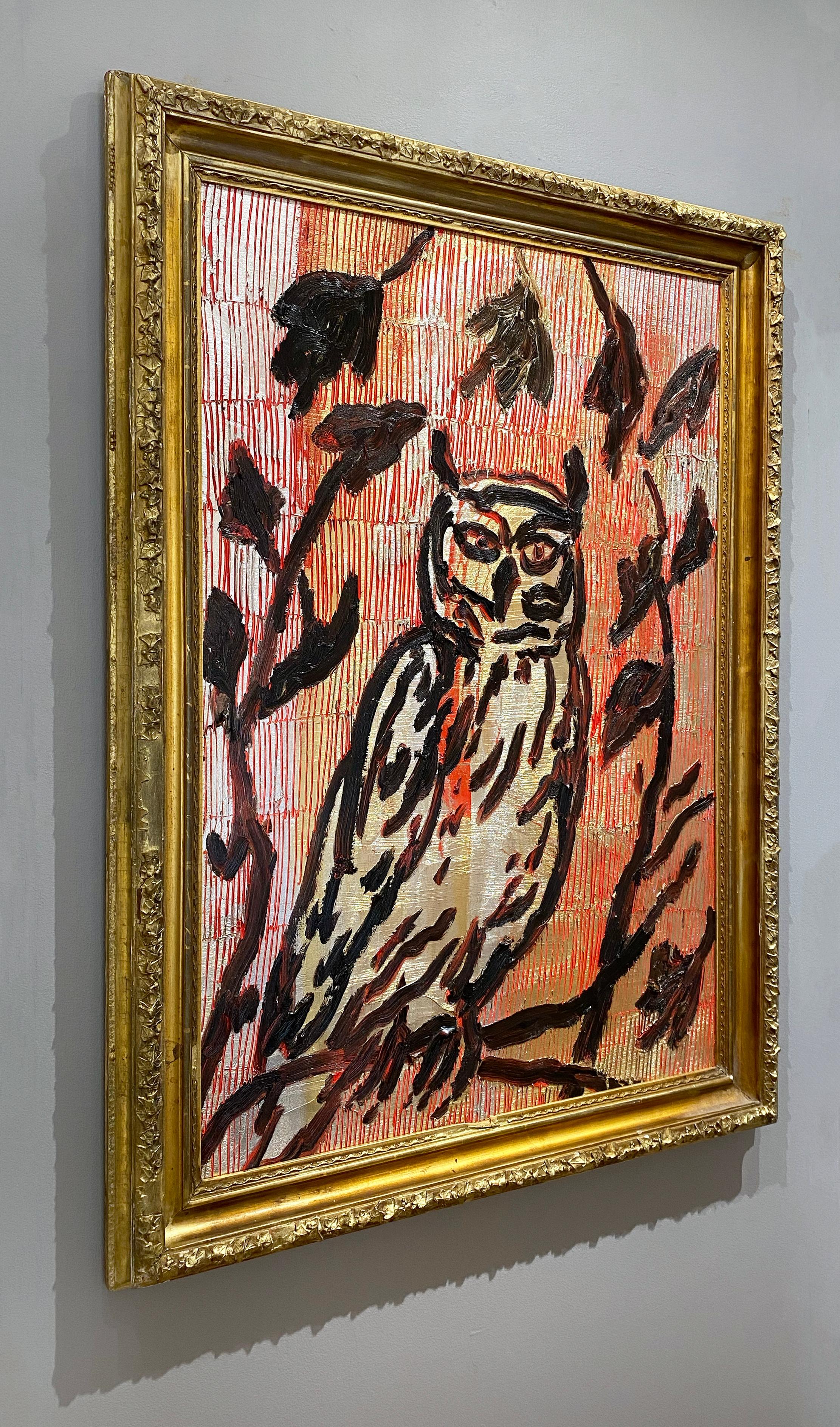 Artist:  Slonem, Hunt
Title: Owl Albania
Date:  2023
Medium:  Oil on Panel
Unframed Dimensions:  39