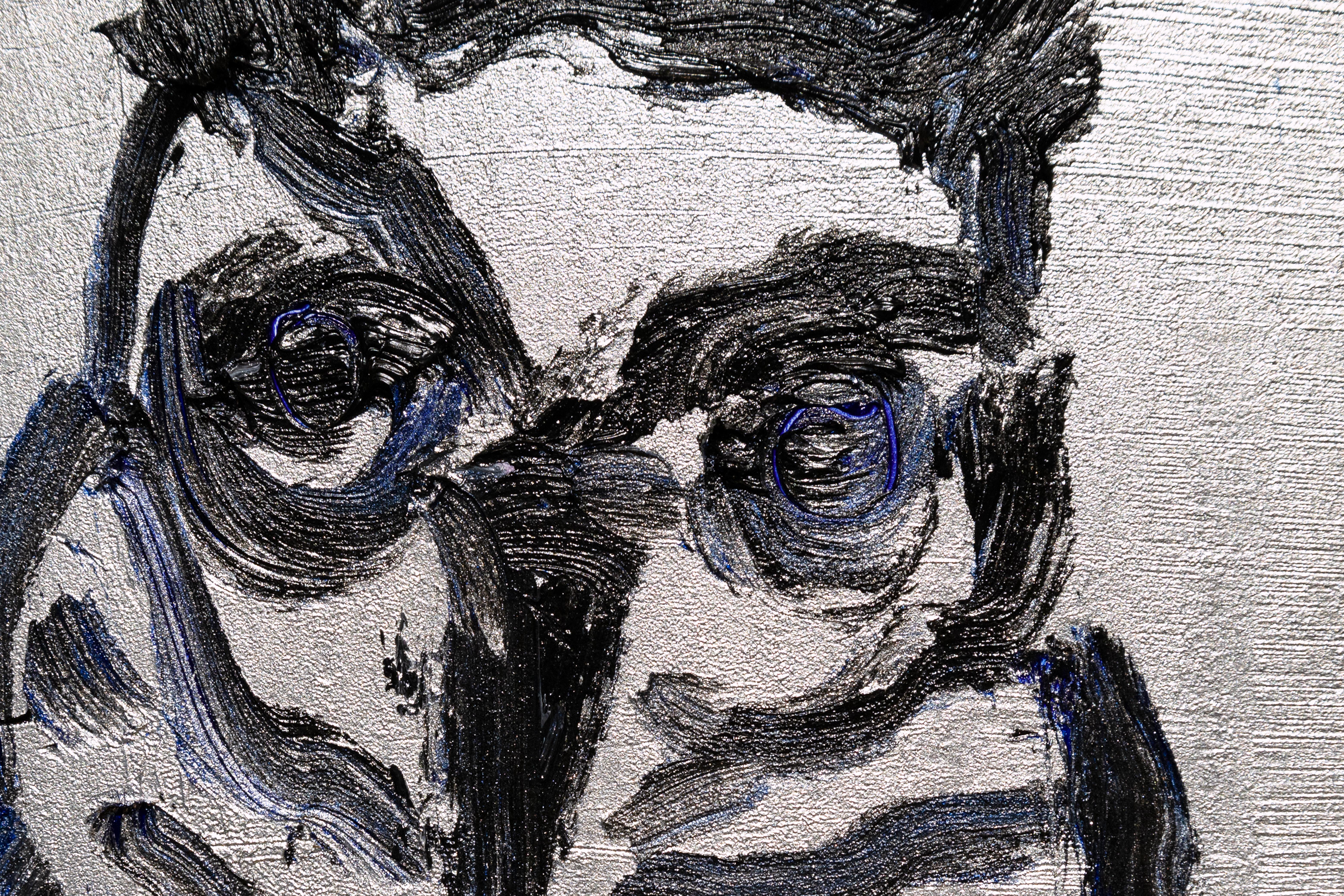 Quadro unico 'Gufo Washington - Animal Painting Marrone di Hunt Slonem