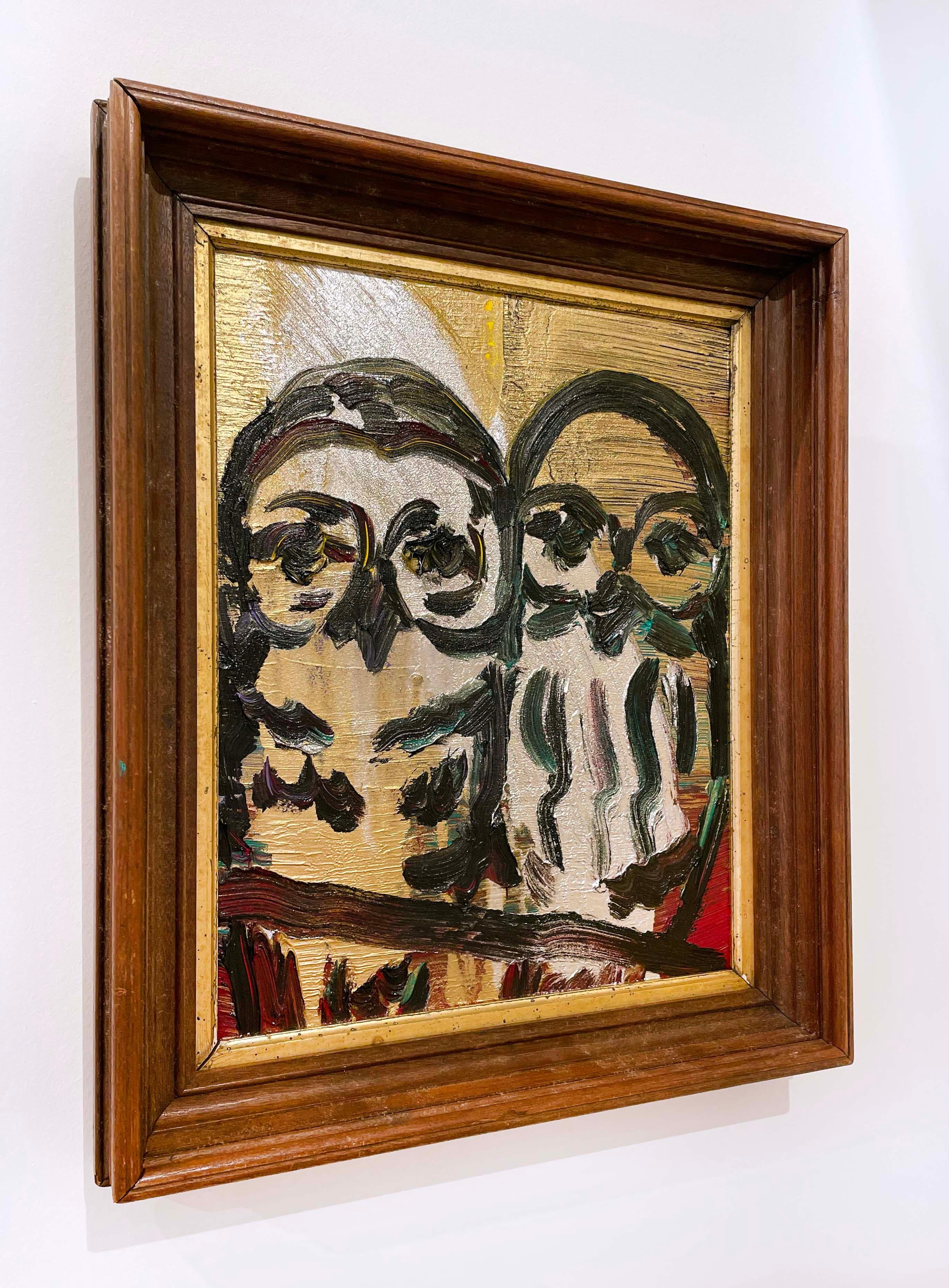 Eulen (Braun), Animal Painting, von Hunt Slonem