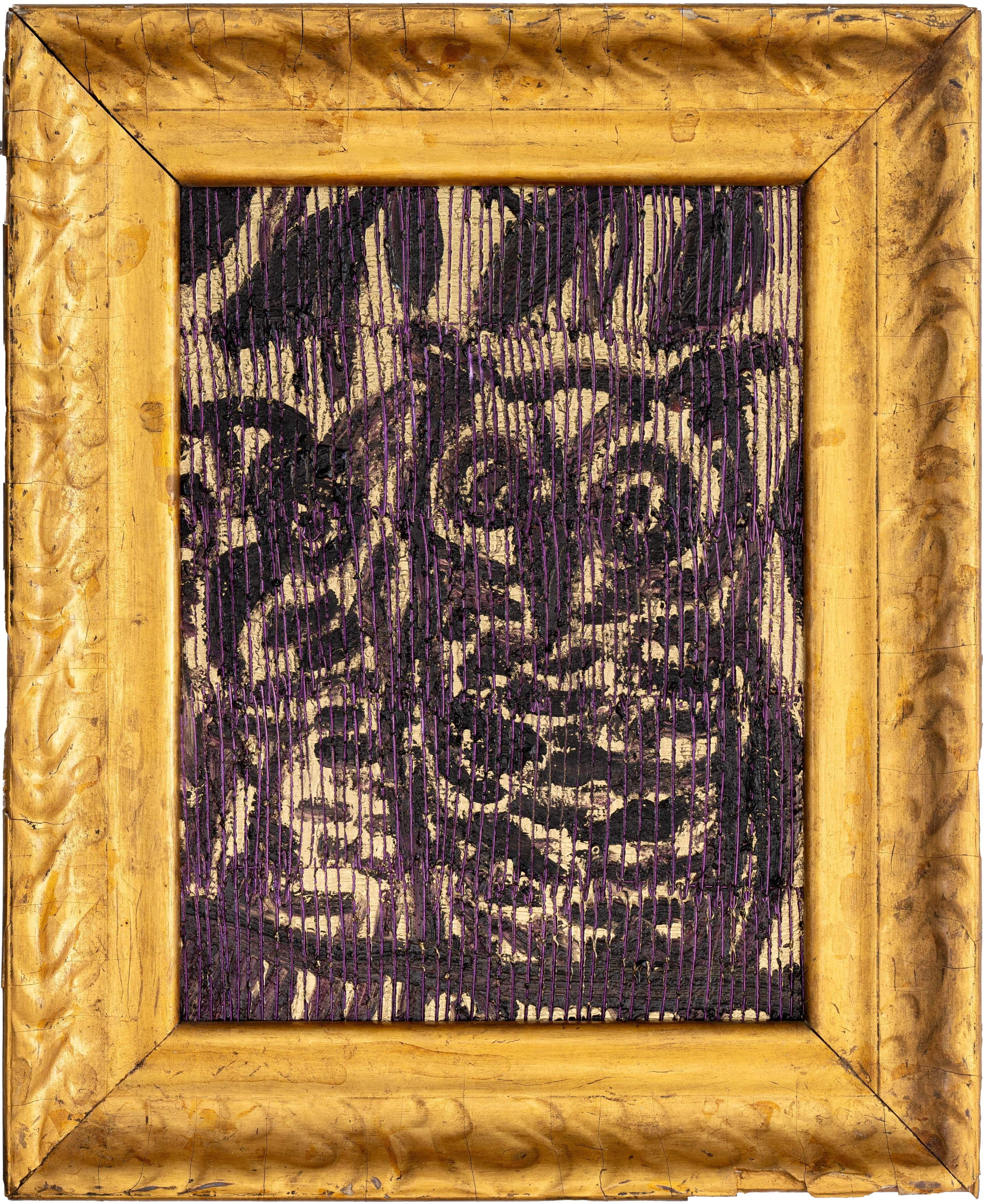 Eulen Lila – Painting von Hunt Slonem