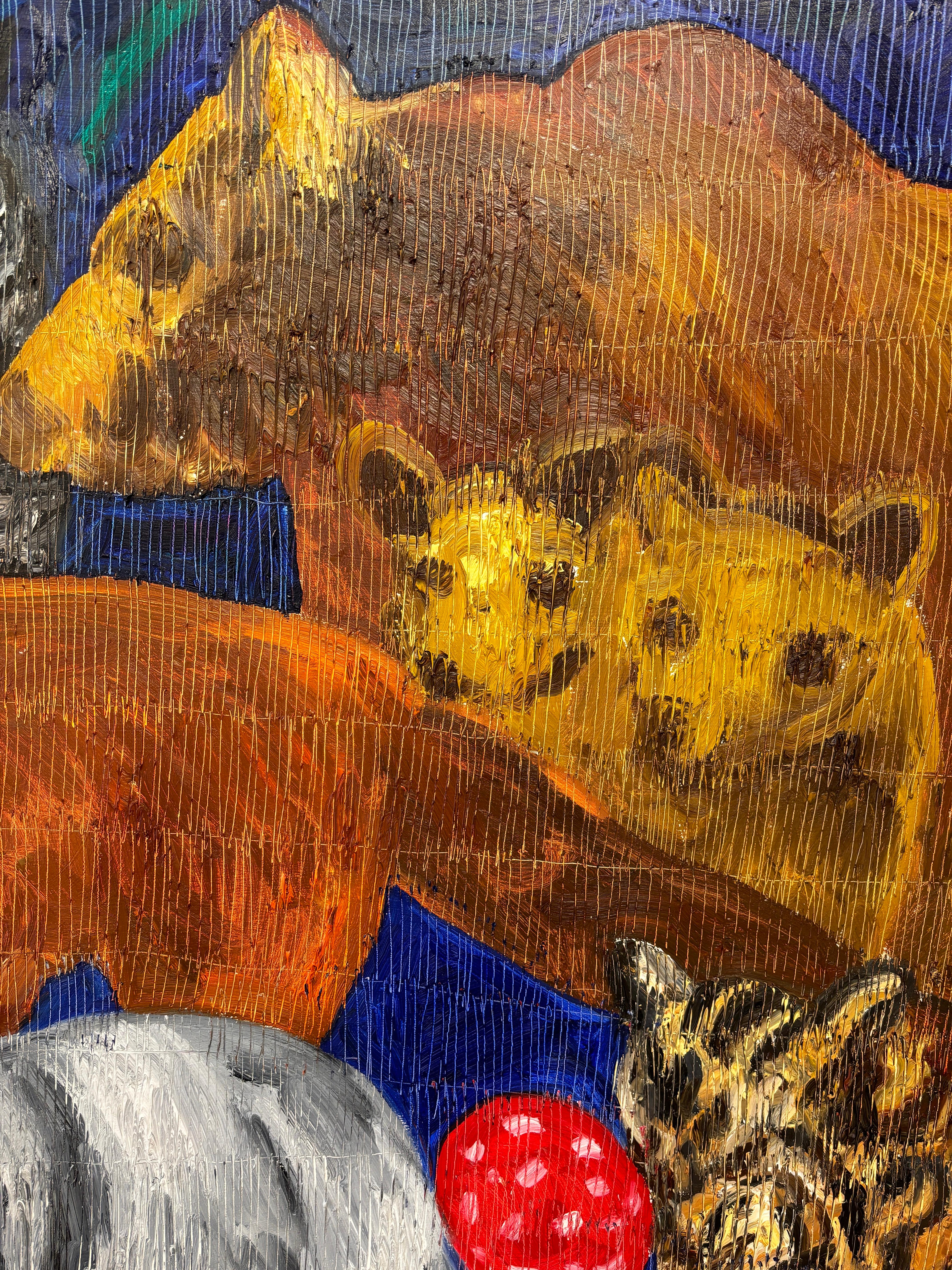 Il s'agit d'une peinture originale réalisée à l'huile et à l'acrylique avec de la poussière de diamant sur bois, encadrée.

Inspiré par la Nature et ses 60 oiseaux de compagnie, Hunt Slonem est réputé pour son style néo-expressionniste distinct. Il