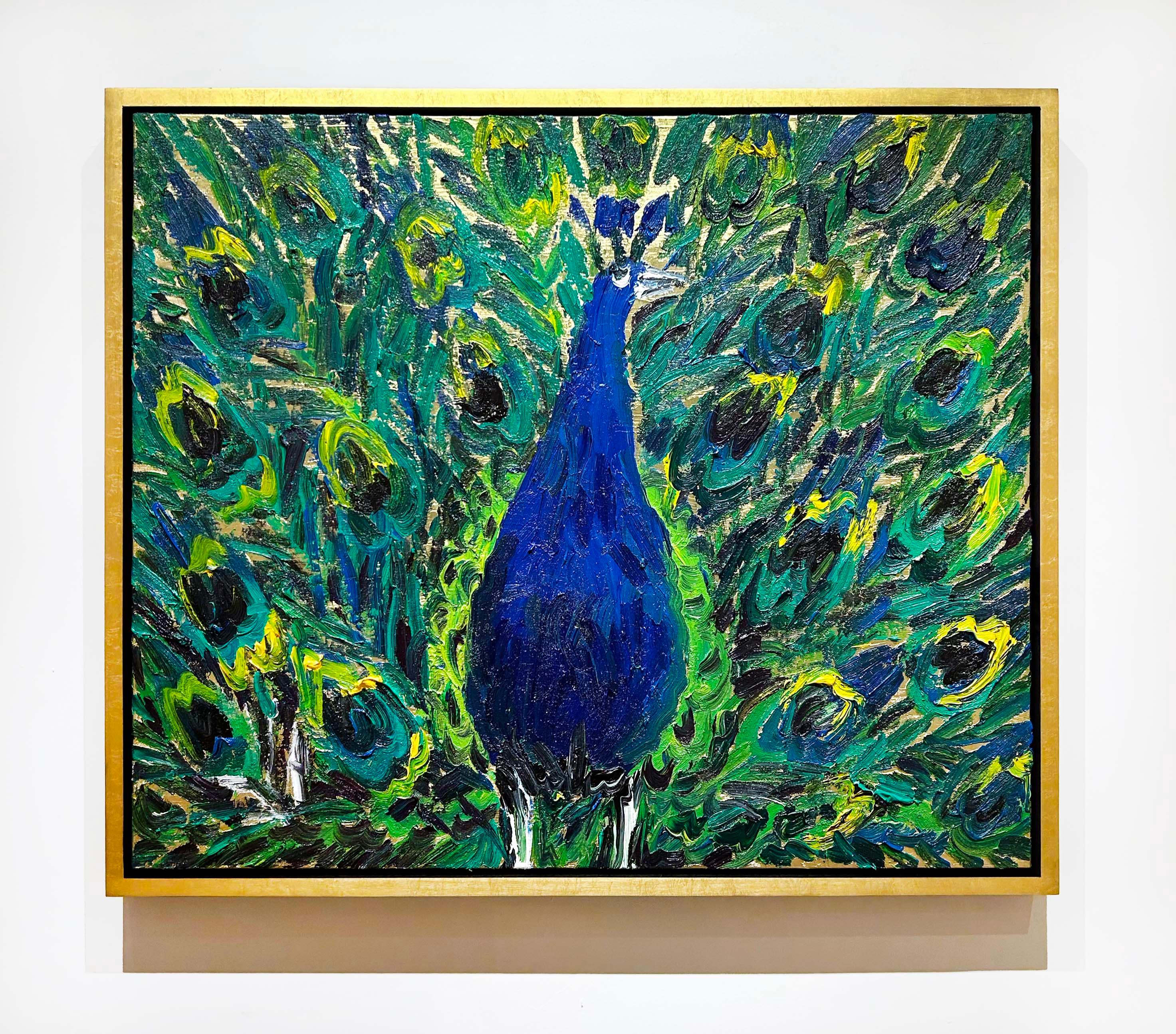 Peacock Albania - Contemporary Painting by Hunt Slonem