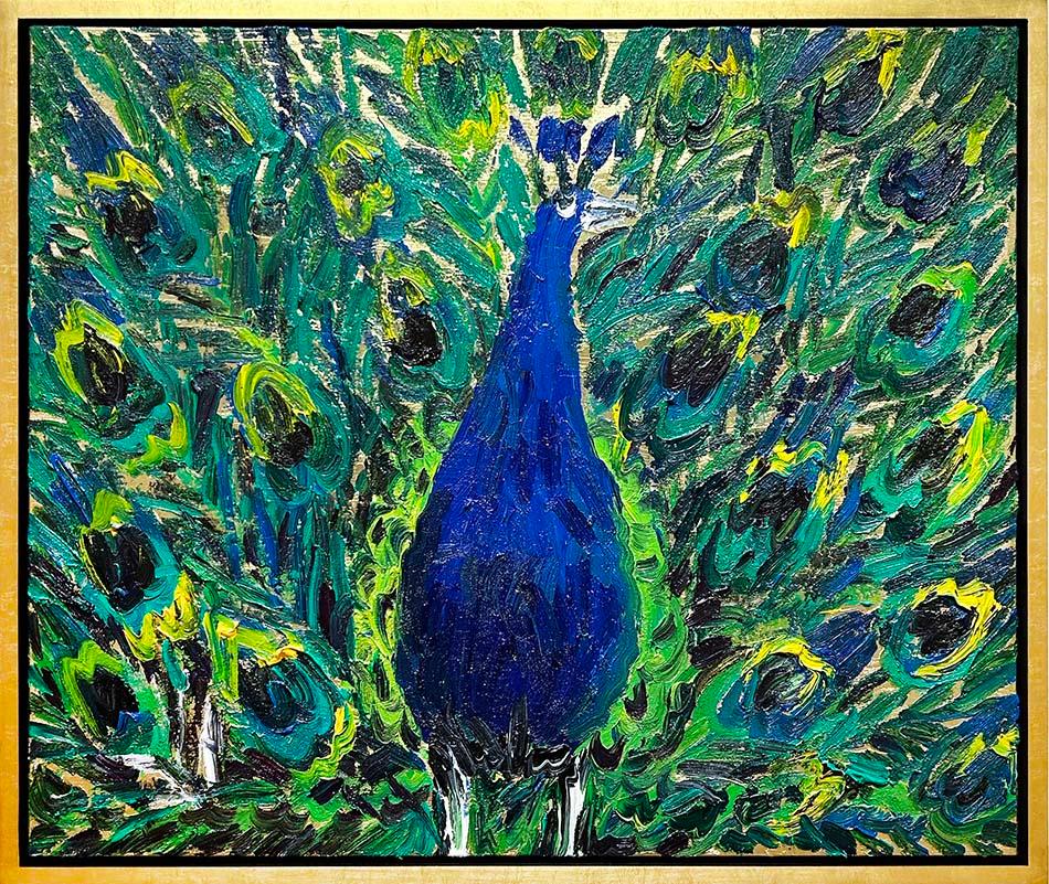 Peacock Albania - Painting by Hunt Slonem