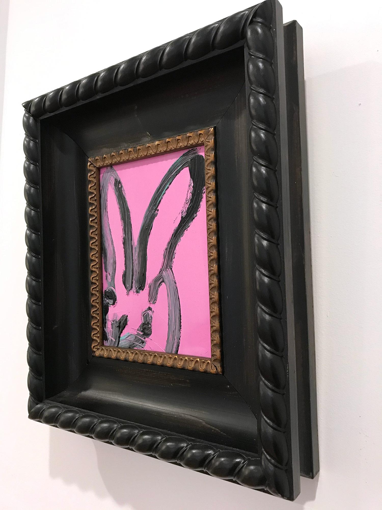 Penelope (Bunny on Lavender Purple Background) Oil Painting on Wood Panel) 4