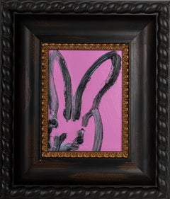 Penelope (Bunny on Lavender Purple Background) Oil Painting on Wood Panel)