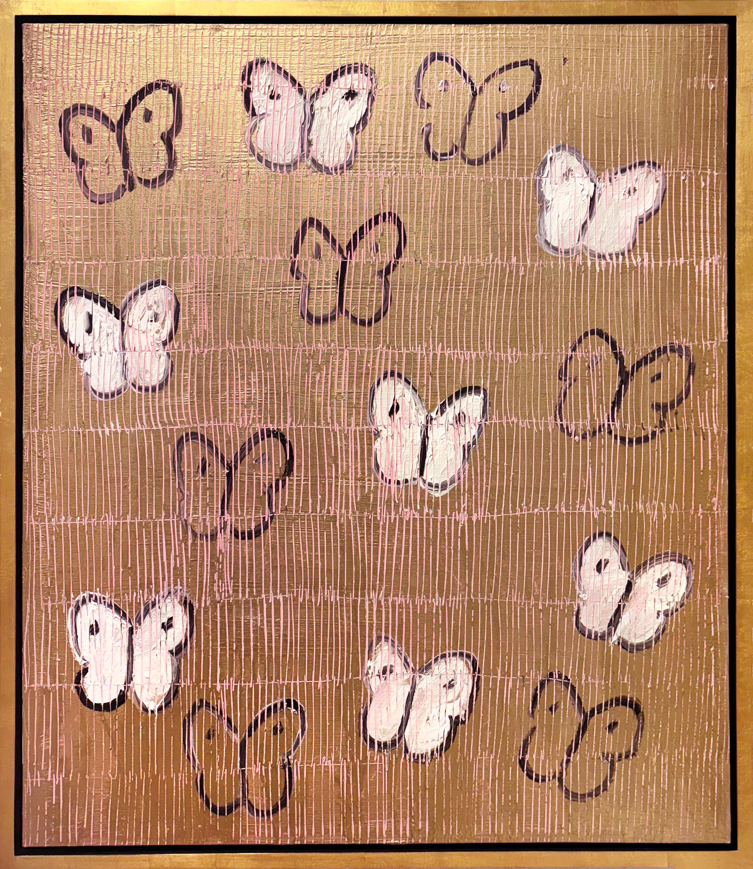 Hunt Slonem Animal Painting – Rosa Himmelfahrt