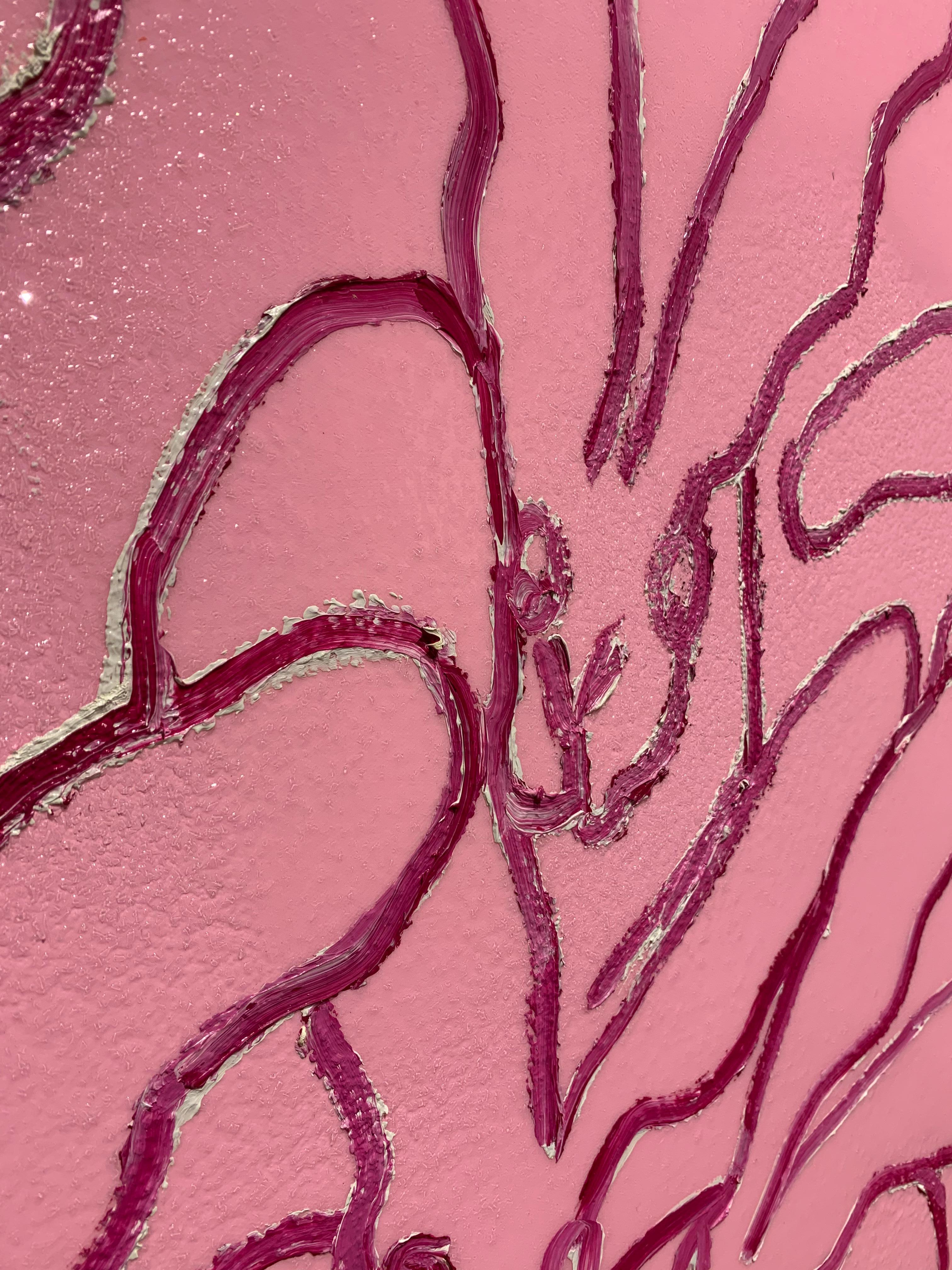 Pink Audrey Hepburn - Contemporary Painting by Hunt Slonem