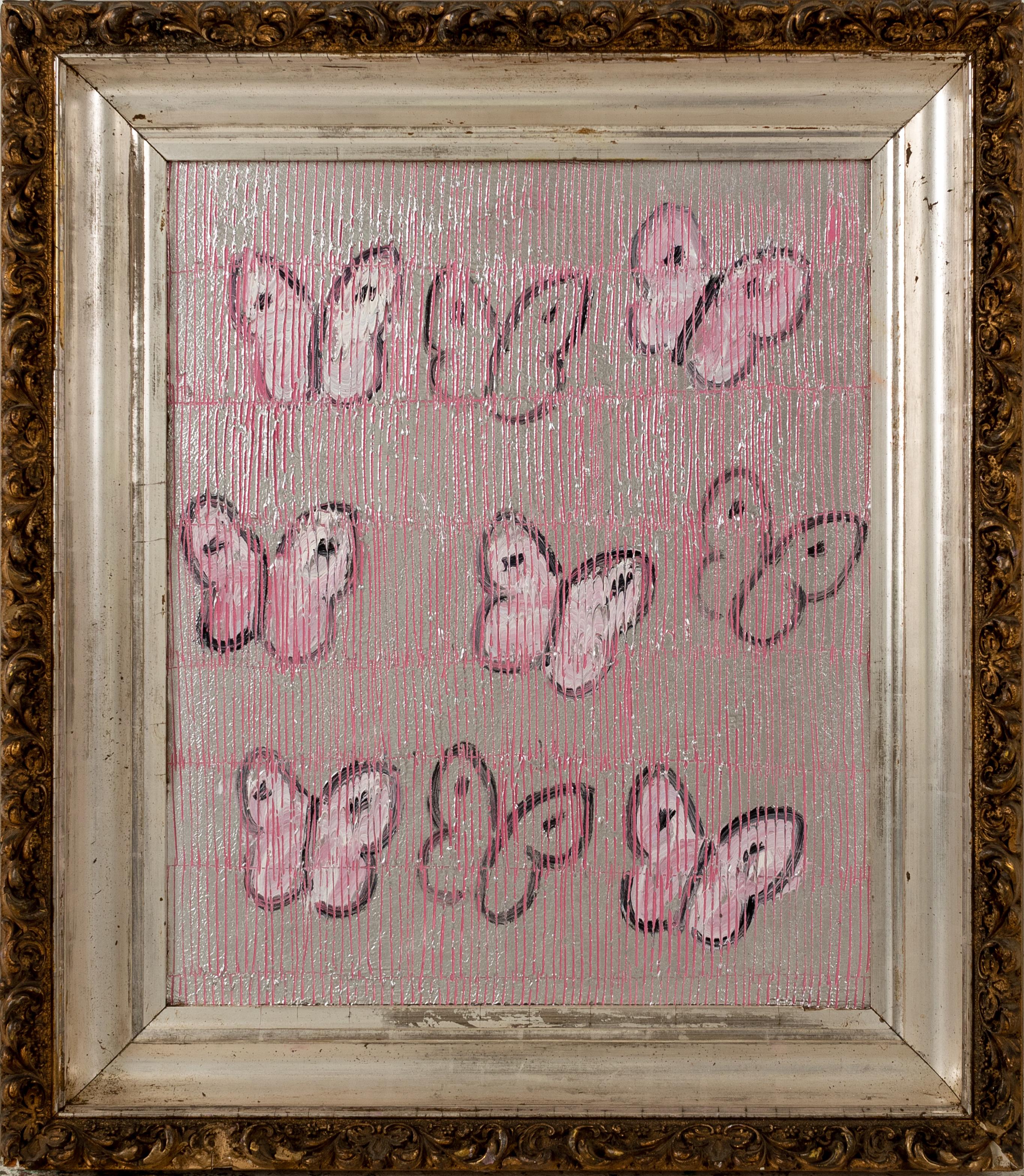 Hunt Slonem Portrait Painting - Pink Butterfly