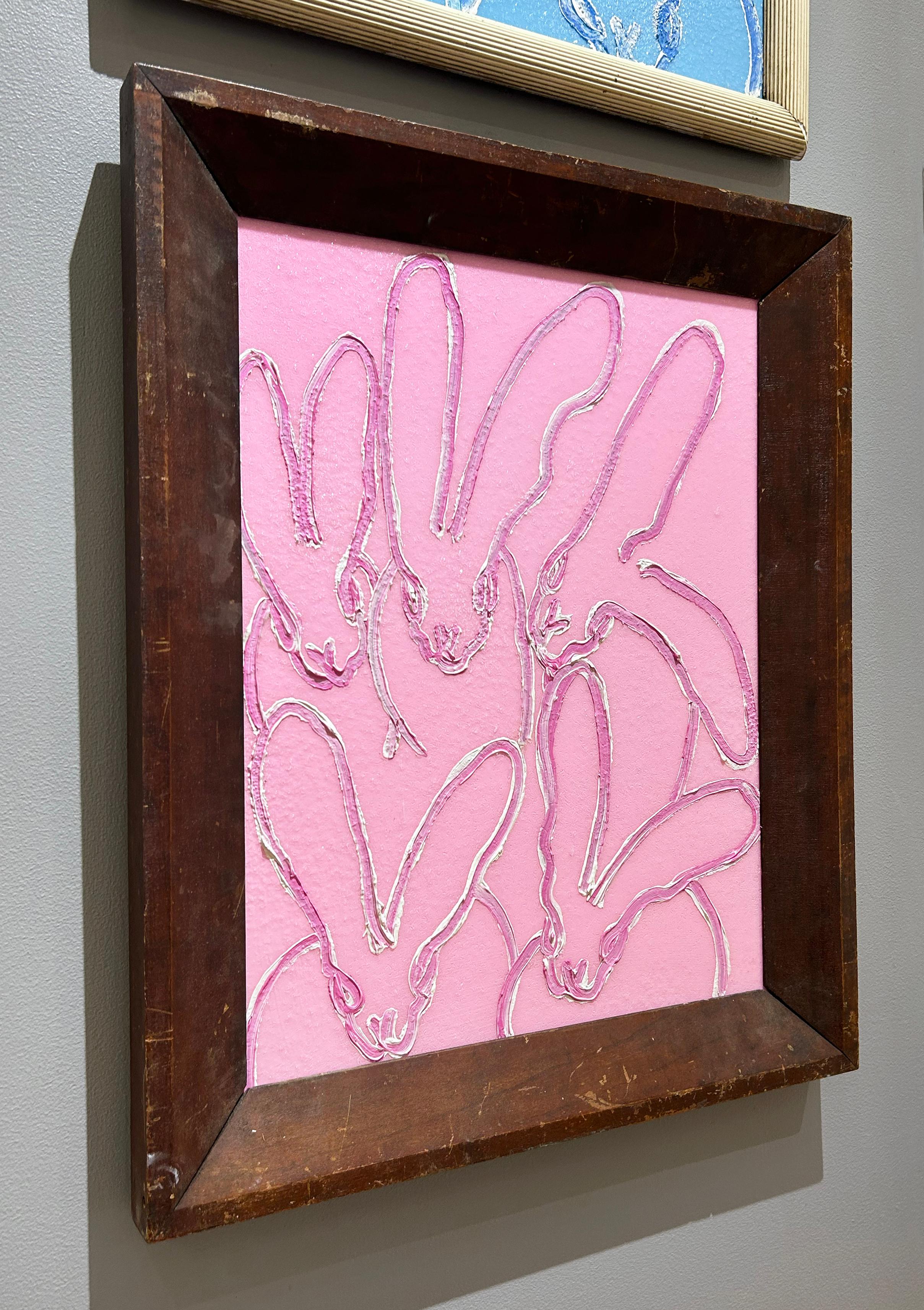 Artist:  Slonem, Hunt
Title: Pink Diamonds
Date:  2024
Medium:  Oil & Acrylic w/ Diamond Dust on Wood
Unframed Dimensions:  20