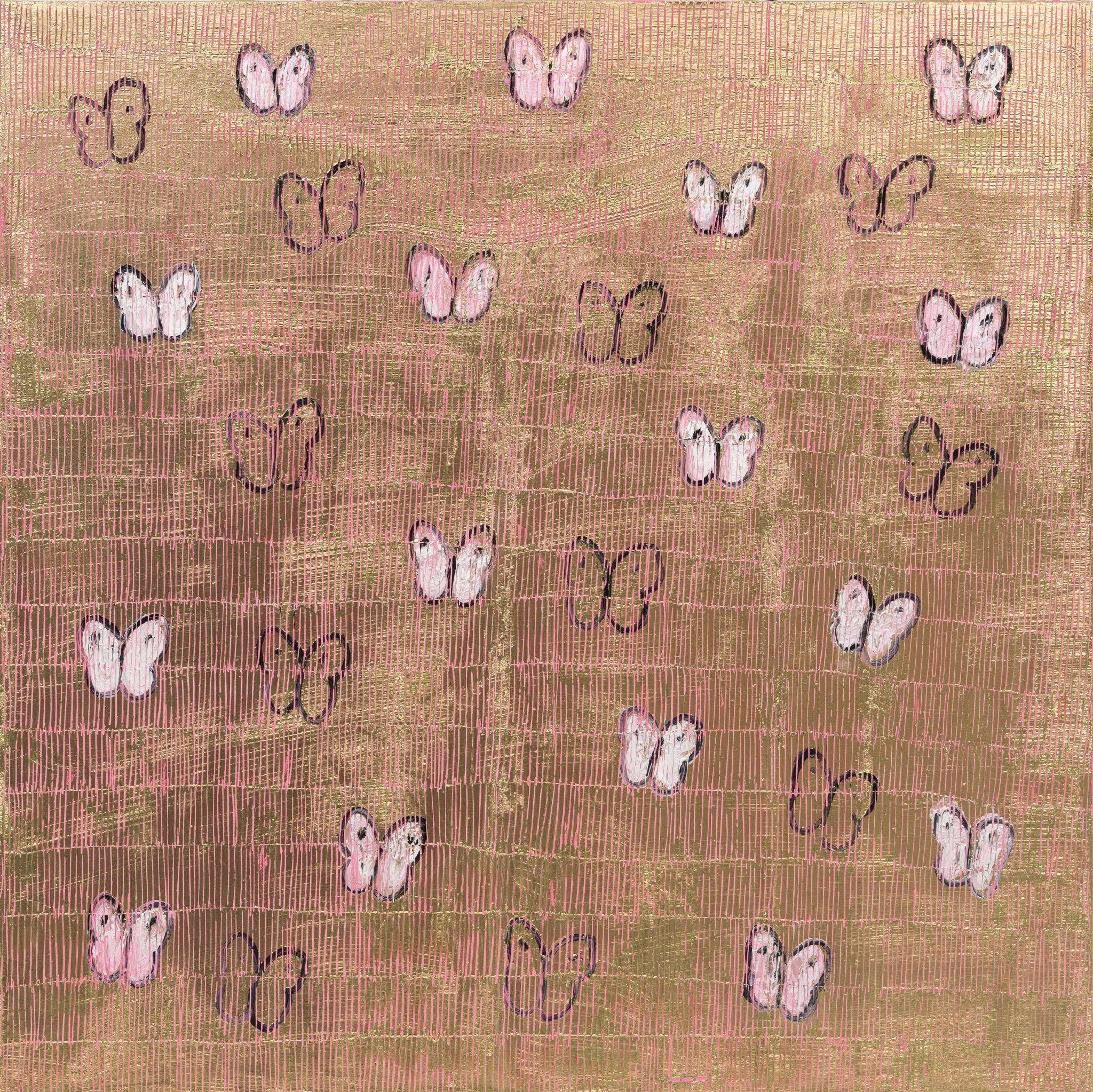 Hunt Slonem Animal Painting - Pink Three Ascension