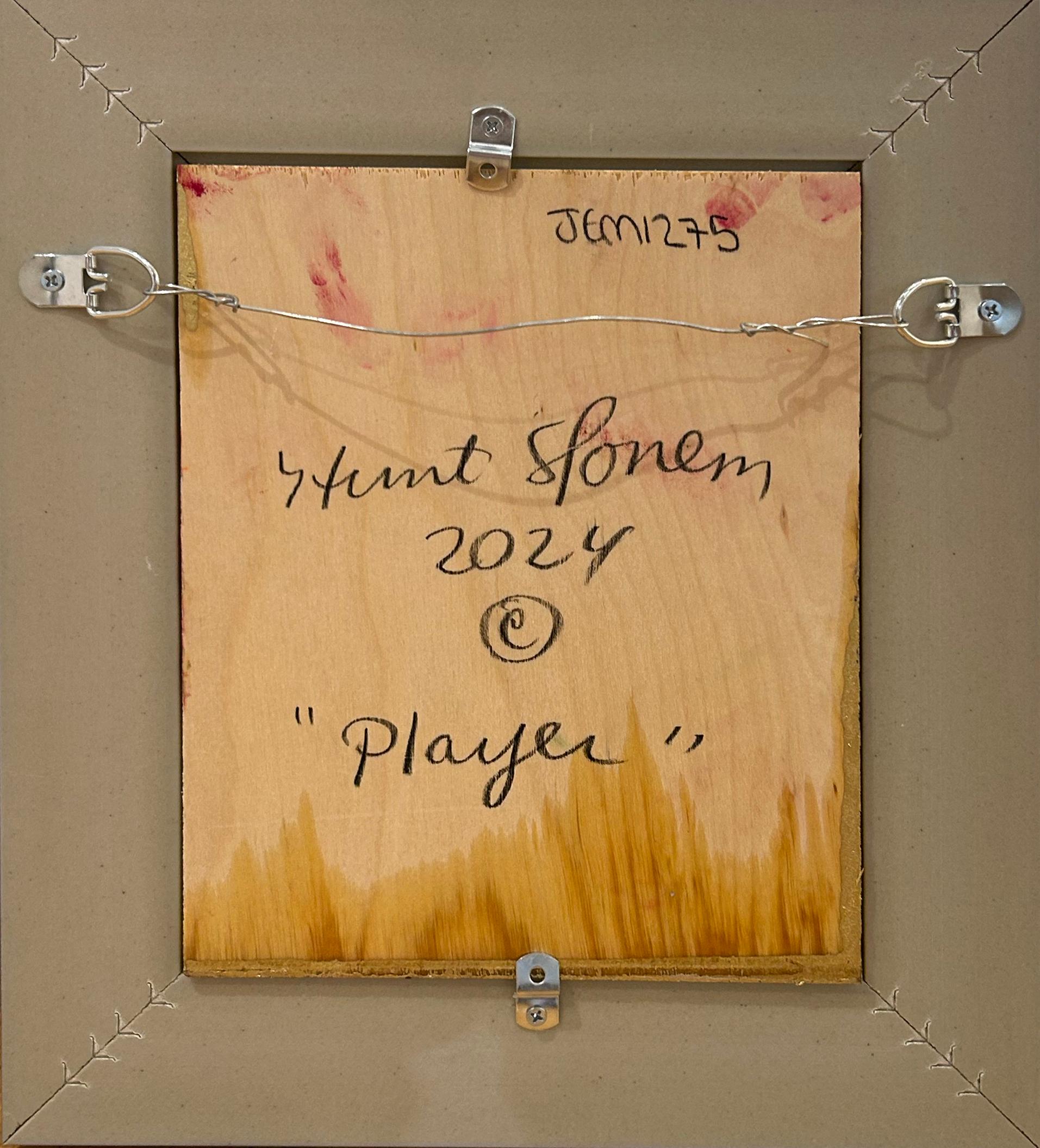 Artist:  Slonem, Hunt
Title: Player
Date:  2024
Medium:  Oil on Wood
Unframed Dimensions:  10