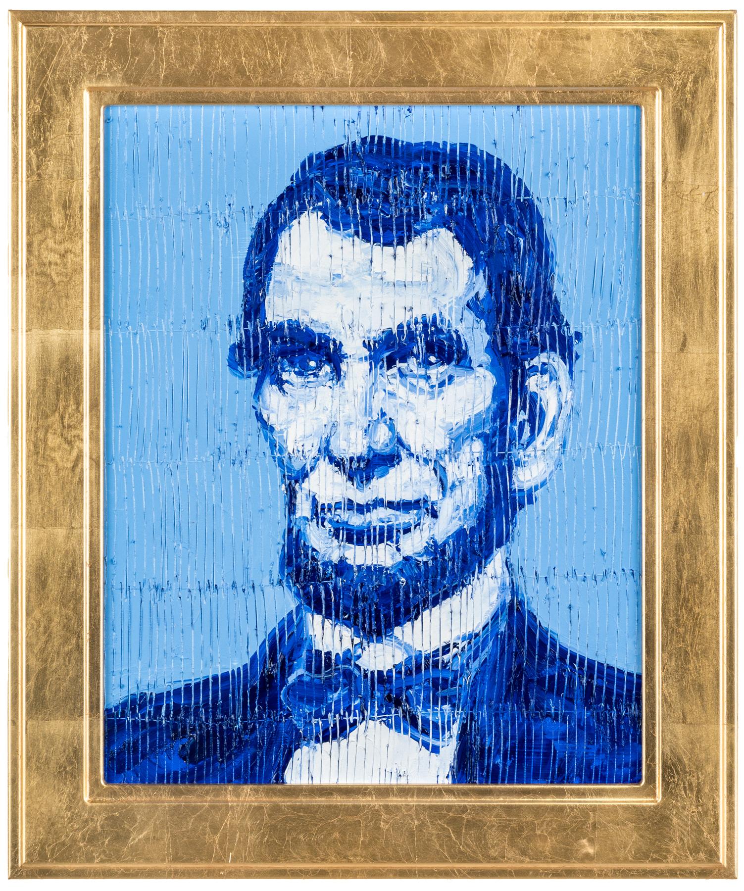 President Abraham Lincoln (Blue) - Contemporary Painting by Hunt Slonem